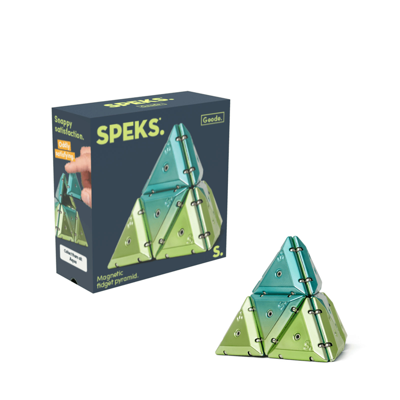 Geode Magnetic Fidget Pyramid - Chrome Gamma