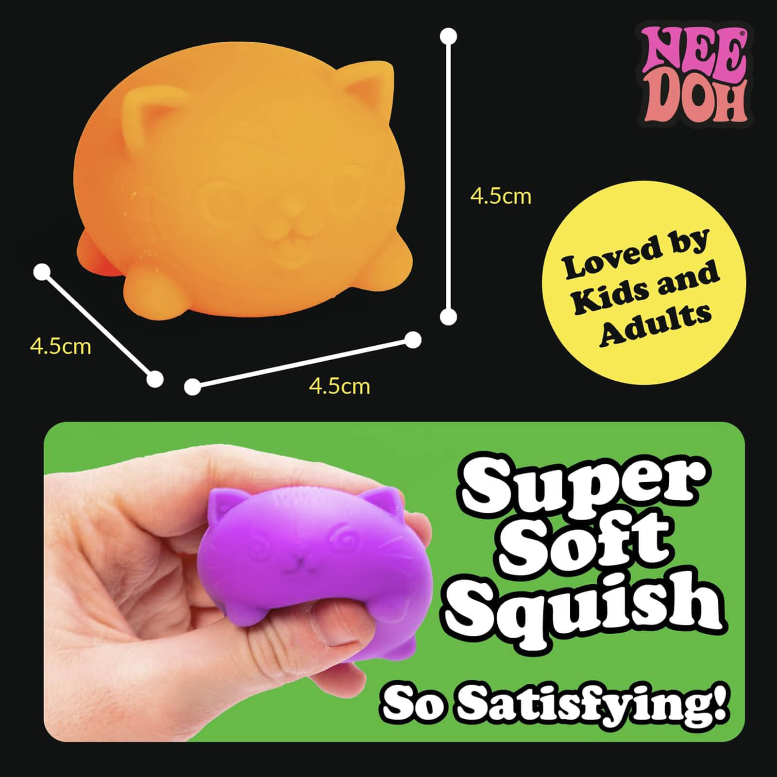 Squishy Fidget Toy - Teenie Cool Cats - Set of 3