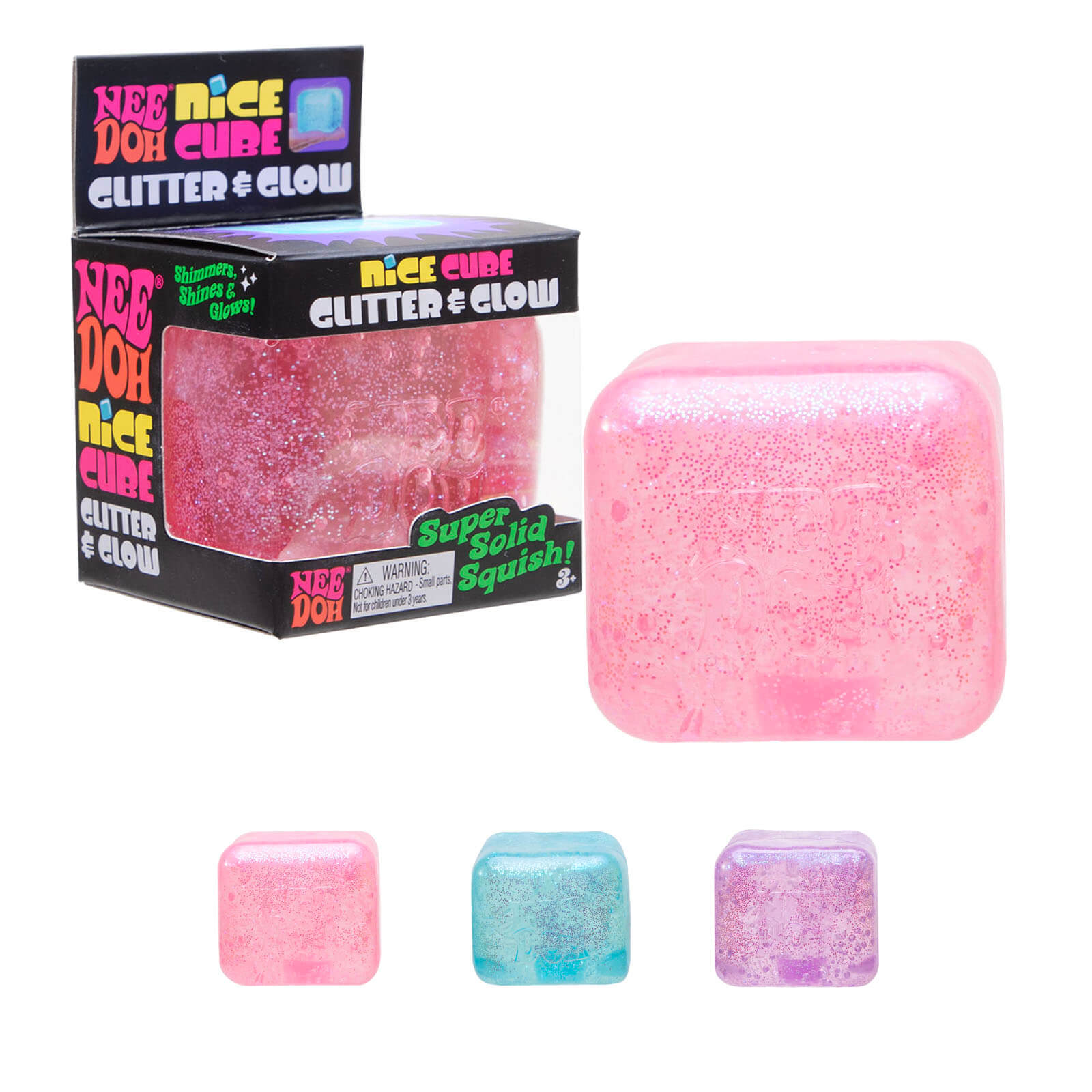 Squishy Fidget Toy - Glitter and Glow Nice Cube