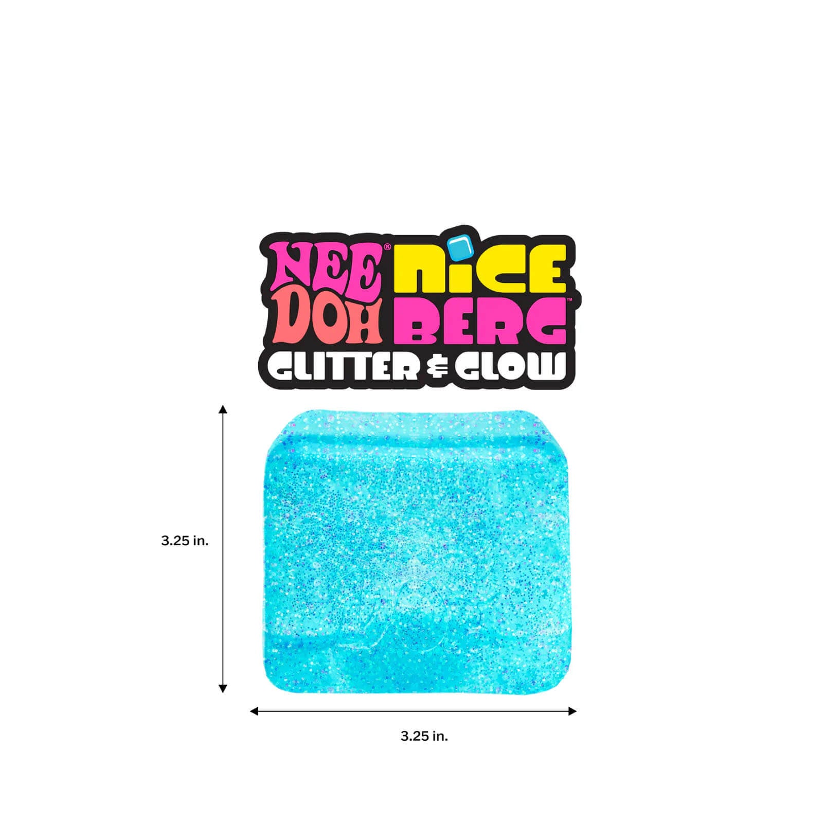 Squishy Fidget Toy - Large Niceberg Glitter and Glow