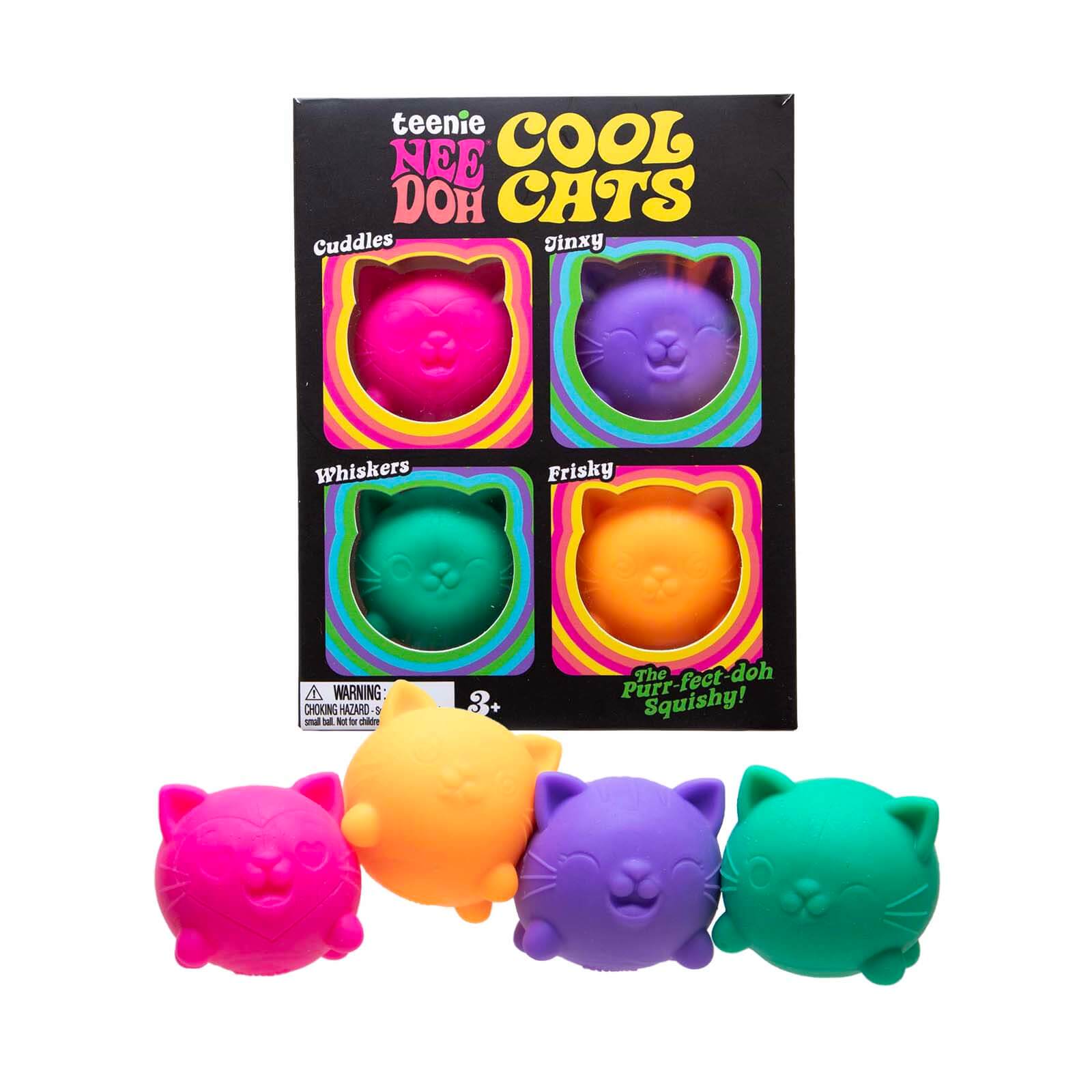 Squishy Fidget Toy - Cool Cats Teenie - Set of 4