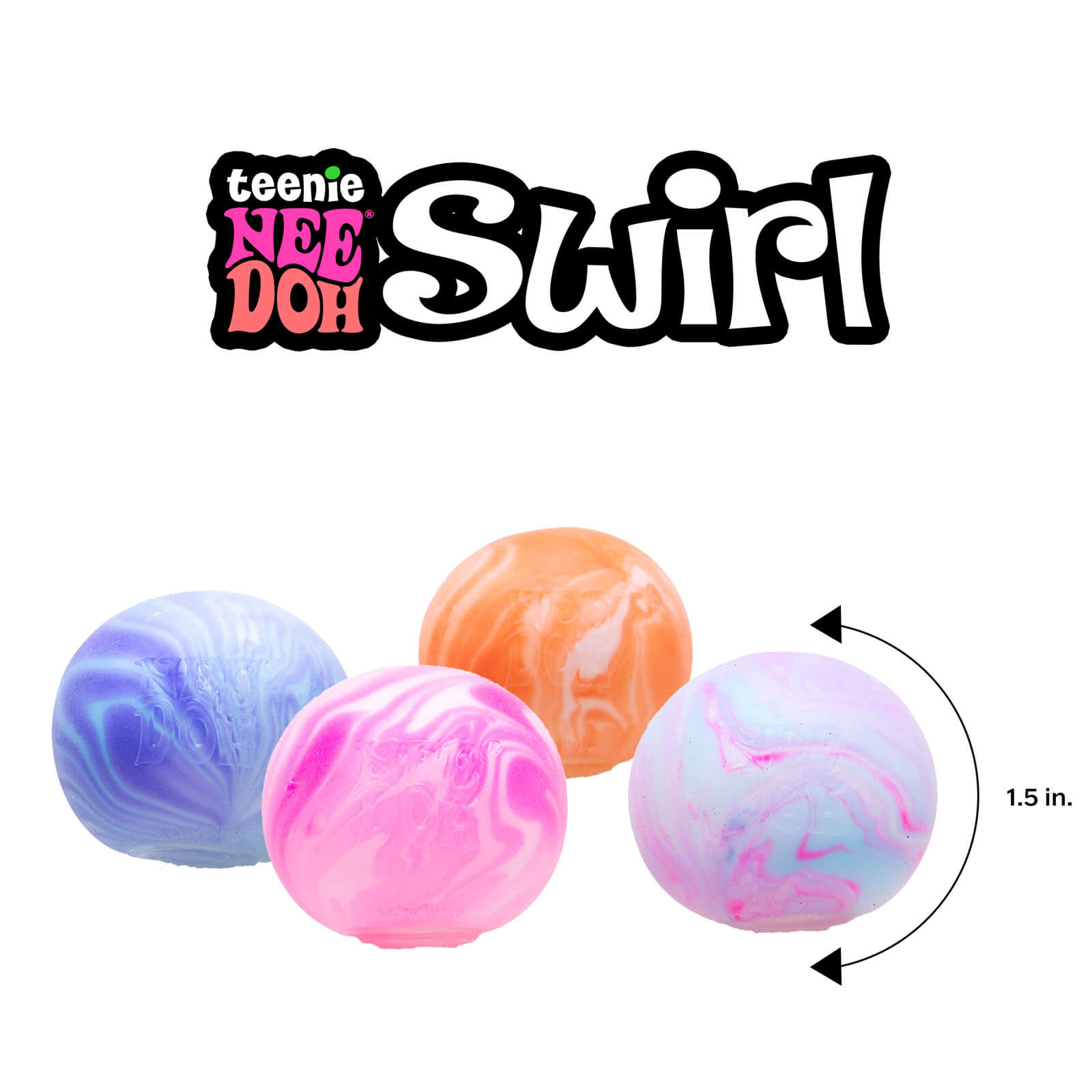 Squishy Fidget Toy - Swirl Teenie - Set of 4