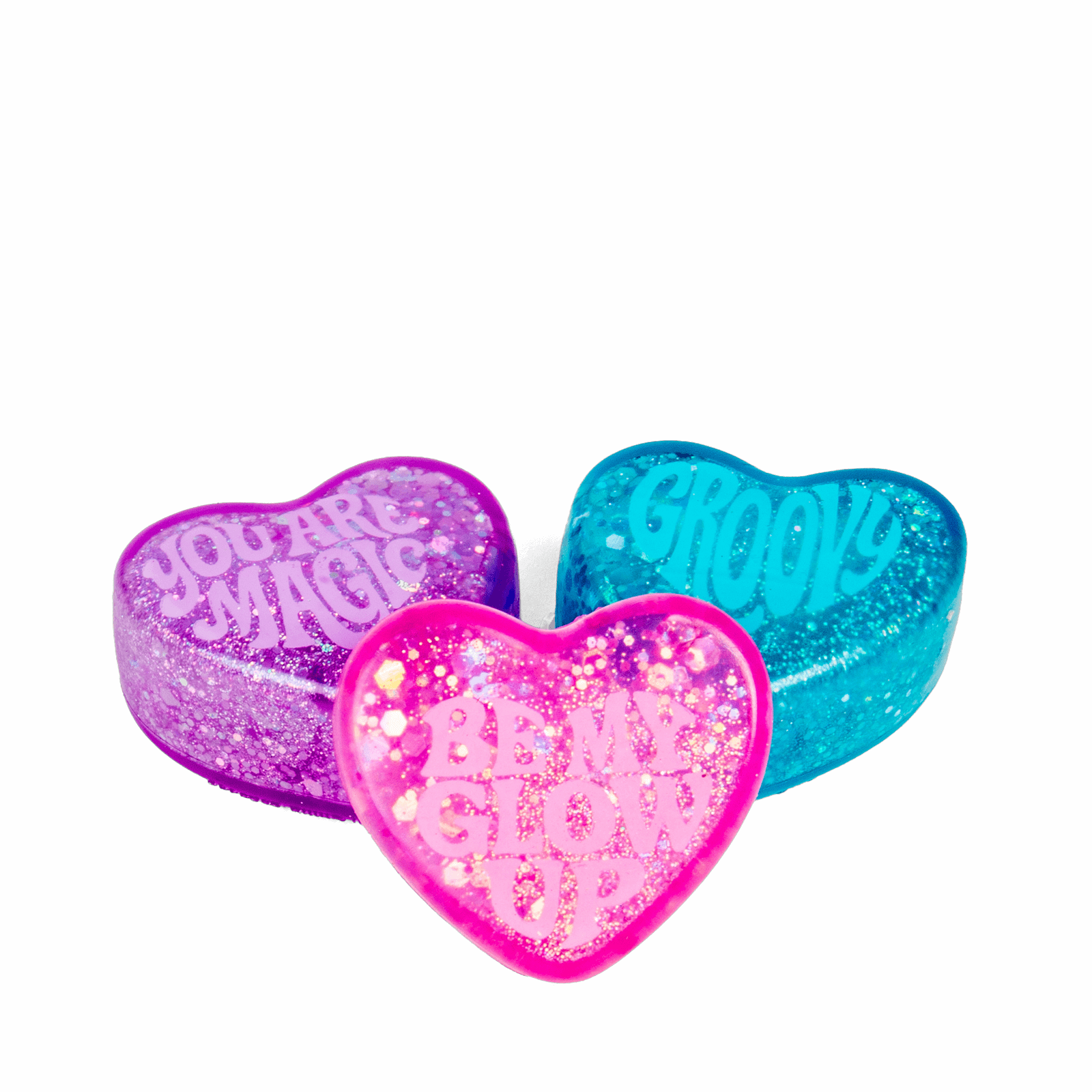 Squishy Fidget Toy - Teenie Sparkle Hearts - Set of 3