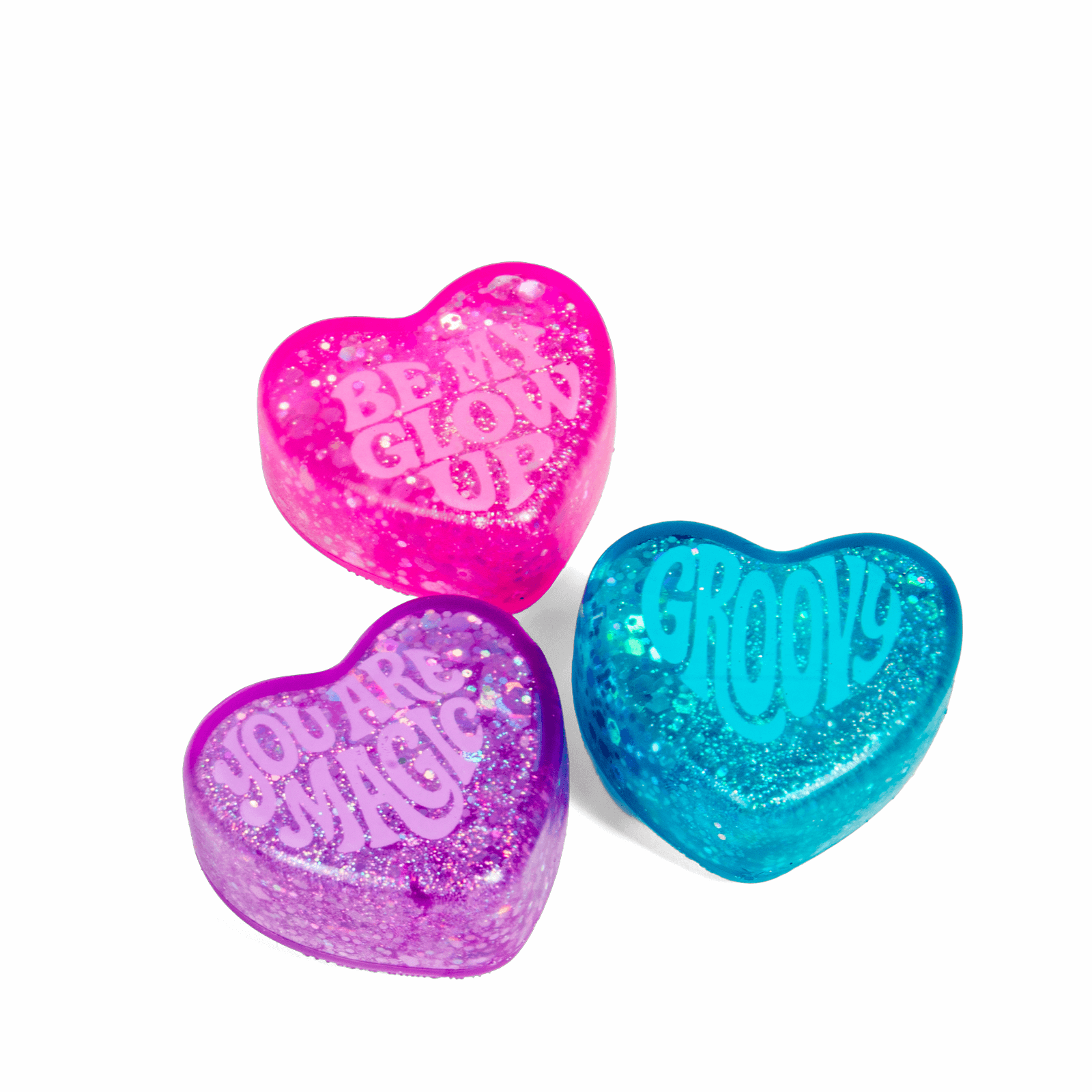 Squishy Fidget Toy - Teenie Sparkle Hearts - Set of 3