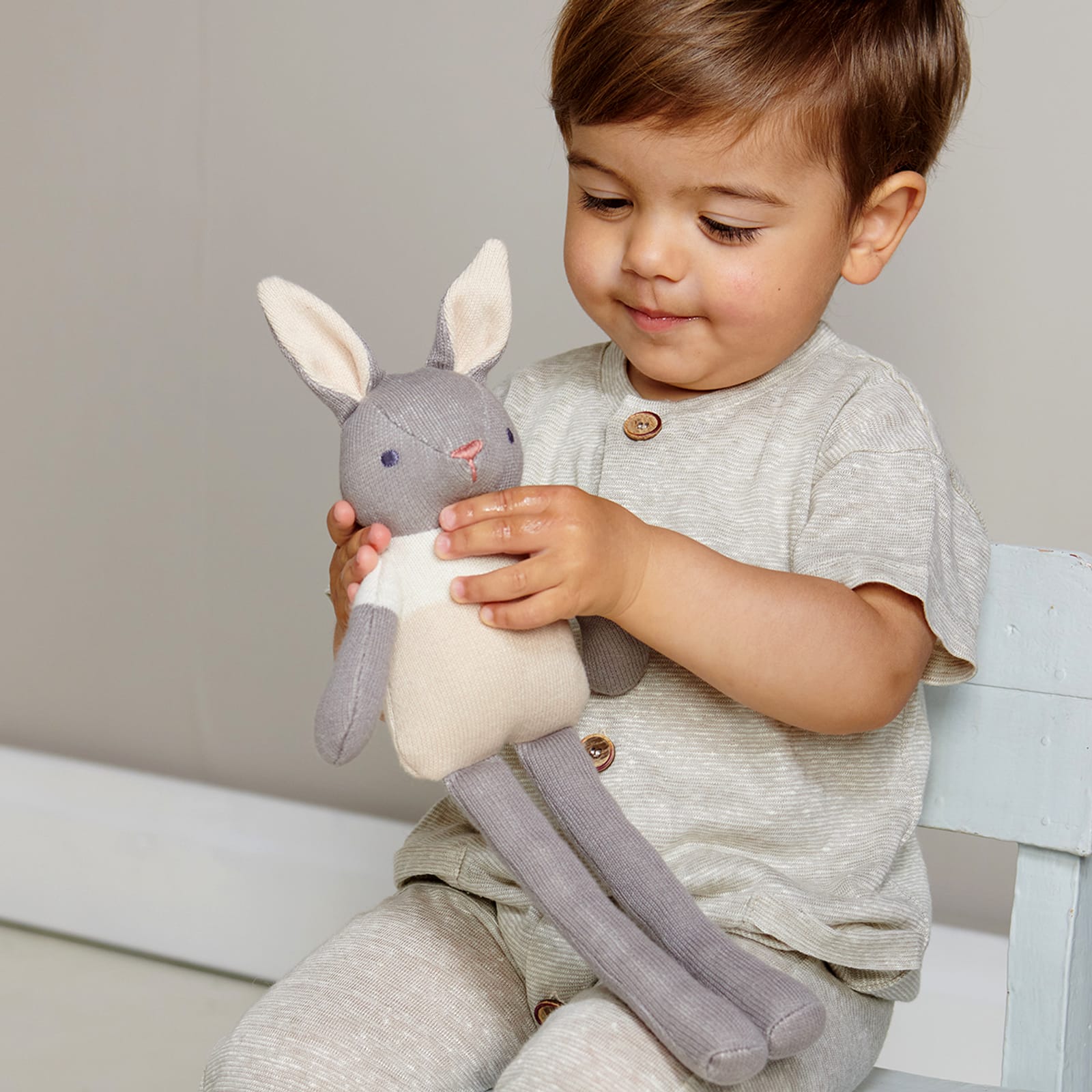 Baby Grey Bunny Doll
