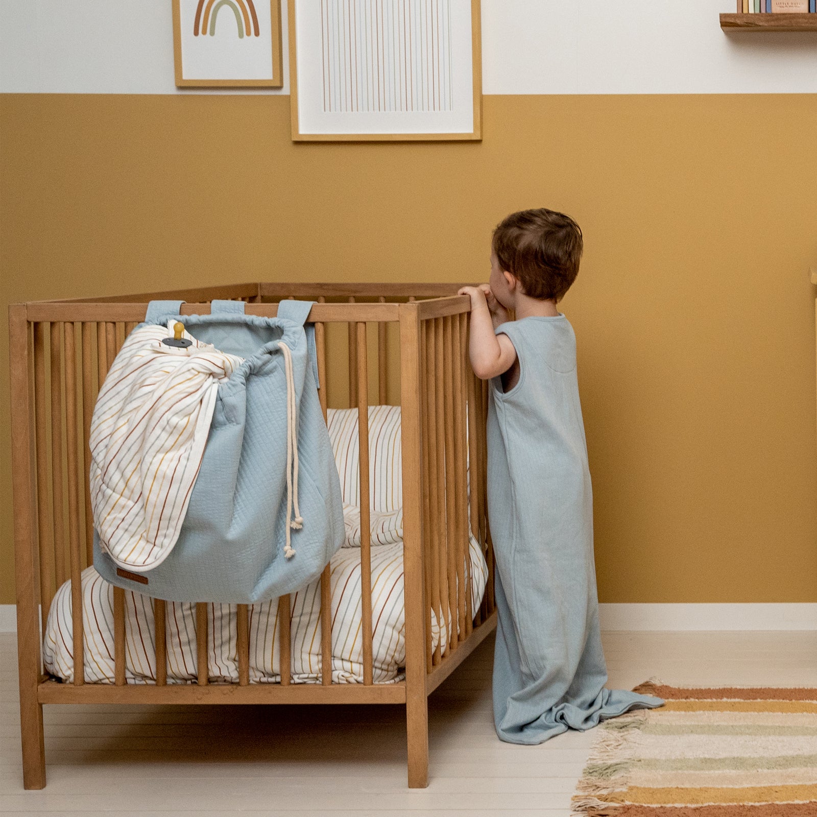 Cot Sheet 70cm x 100cm - Vintage Sunny Stripes