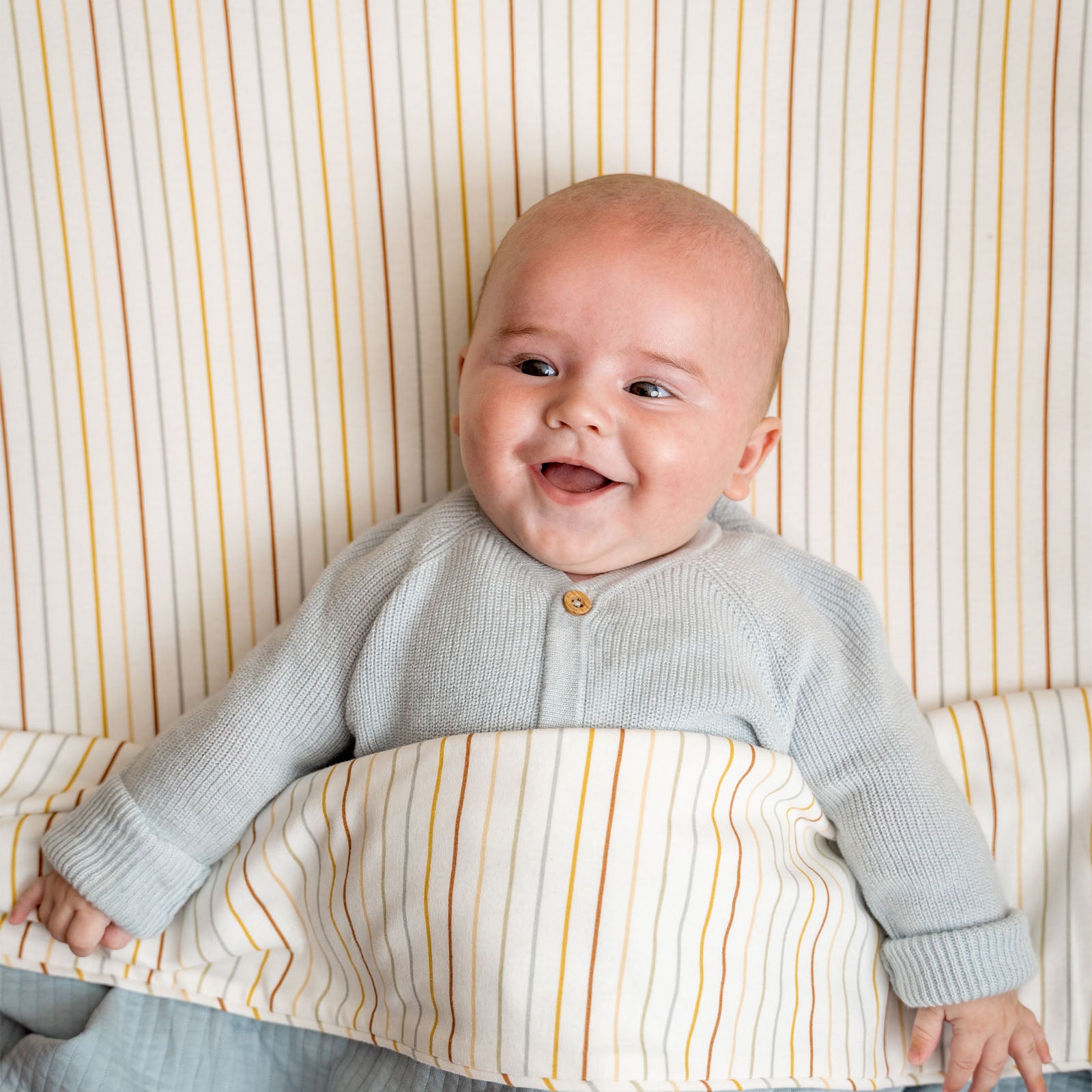 Cot Sheet 70cm x 100cm - Vintage Sunny Stripes