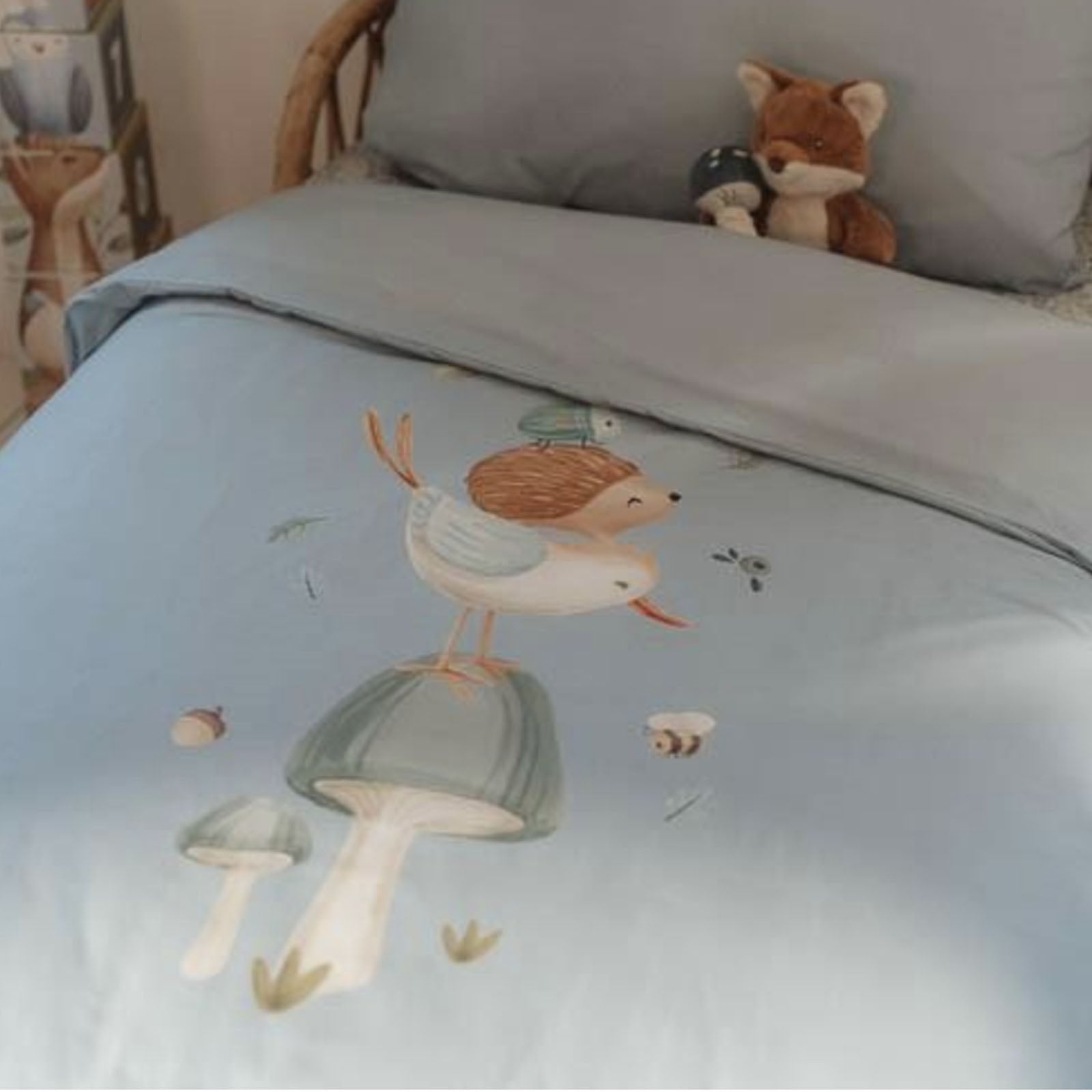 Cot Duvet Cover Set - Denim Blue