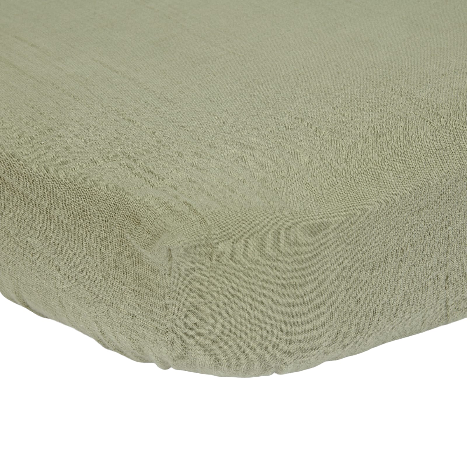 Fitted Cot Sheet 60cm x 120cm - Muslin Olive