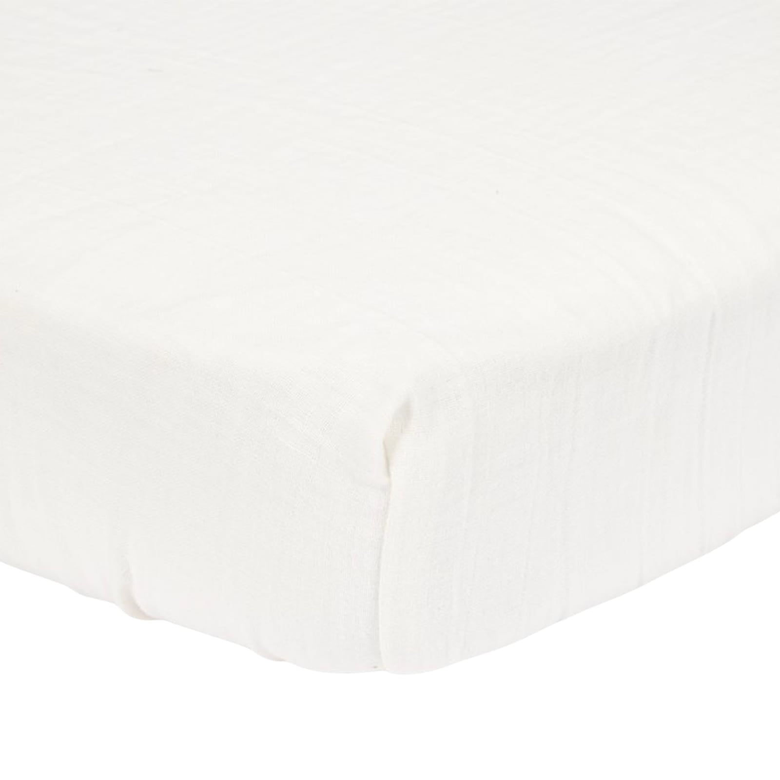 Fitted Cot Sheet 60cm x 120cm - Muslin Soft White