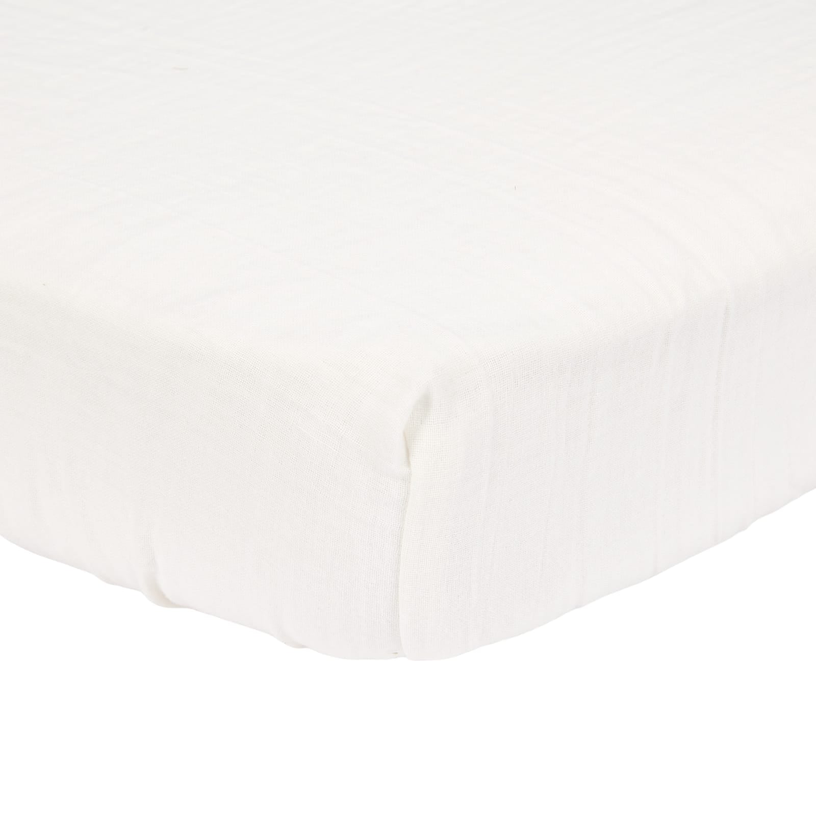 Fitted Cot Sheet 40cm x 80cm - Muslin Soft White