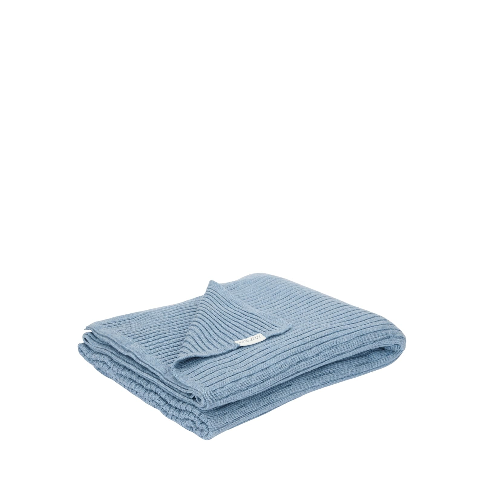 Knitted Cot Blanket 70cm x 100cm - Pure Denim Blue