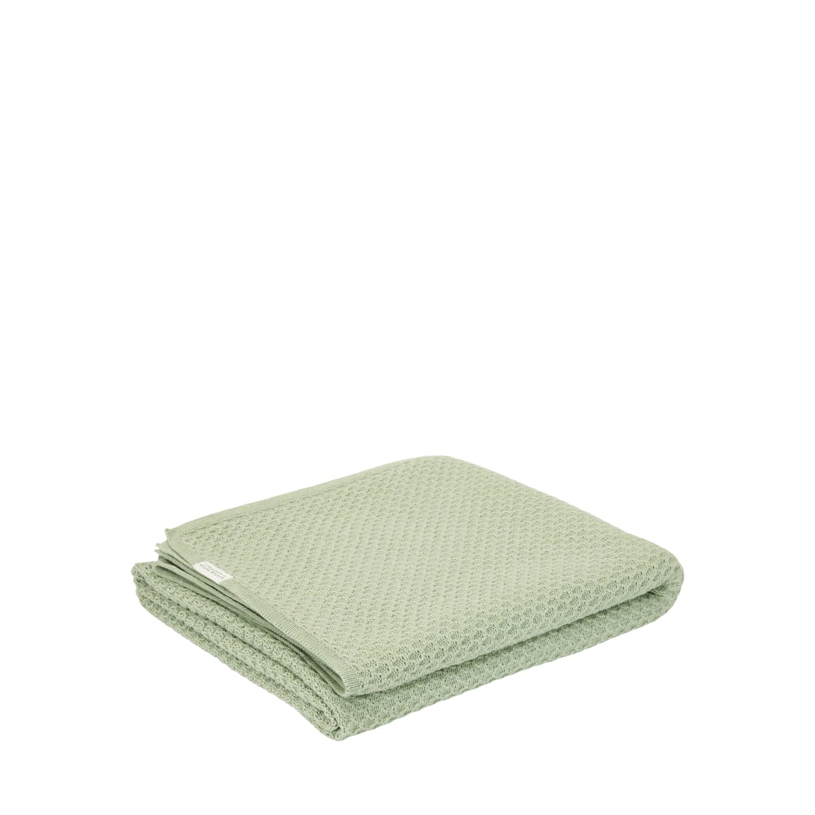 Knitted Cot Blanket 110cm x 140cm - Pure Sage