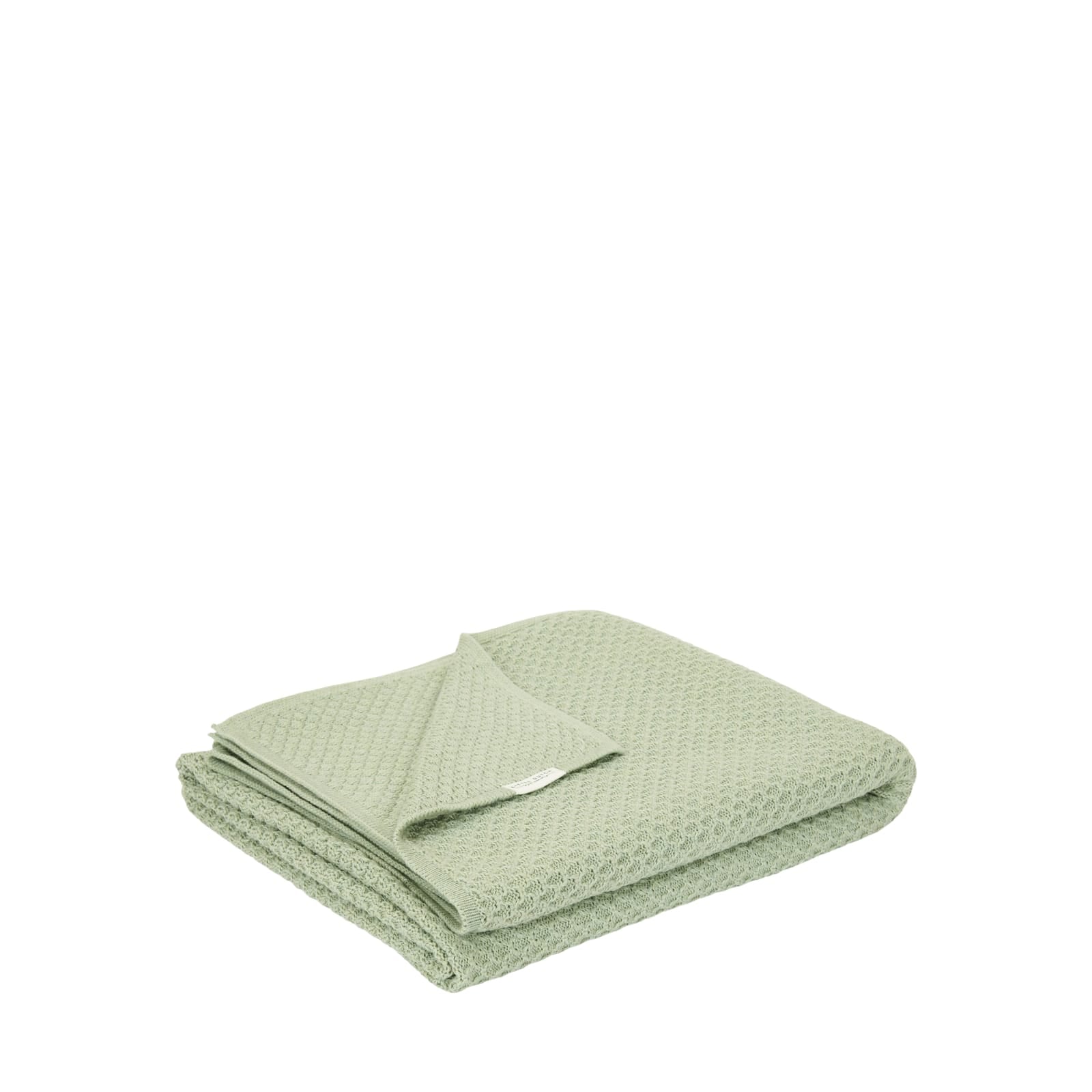 Knitted Cot Blanket 110cm x 140cm - Pure Sage