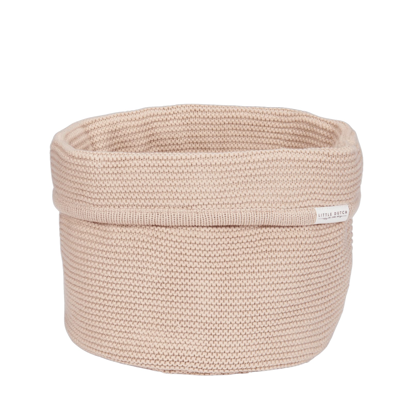 Knitted Storage Basket - Round Beige