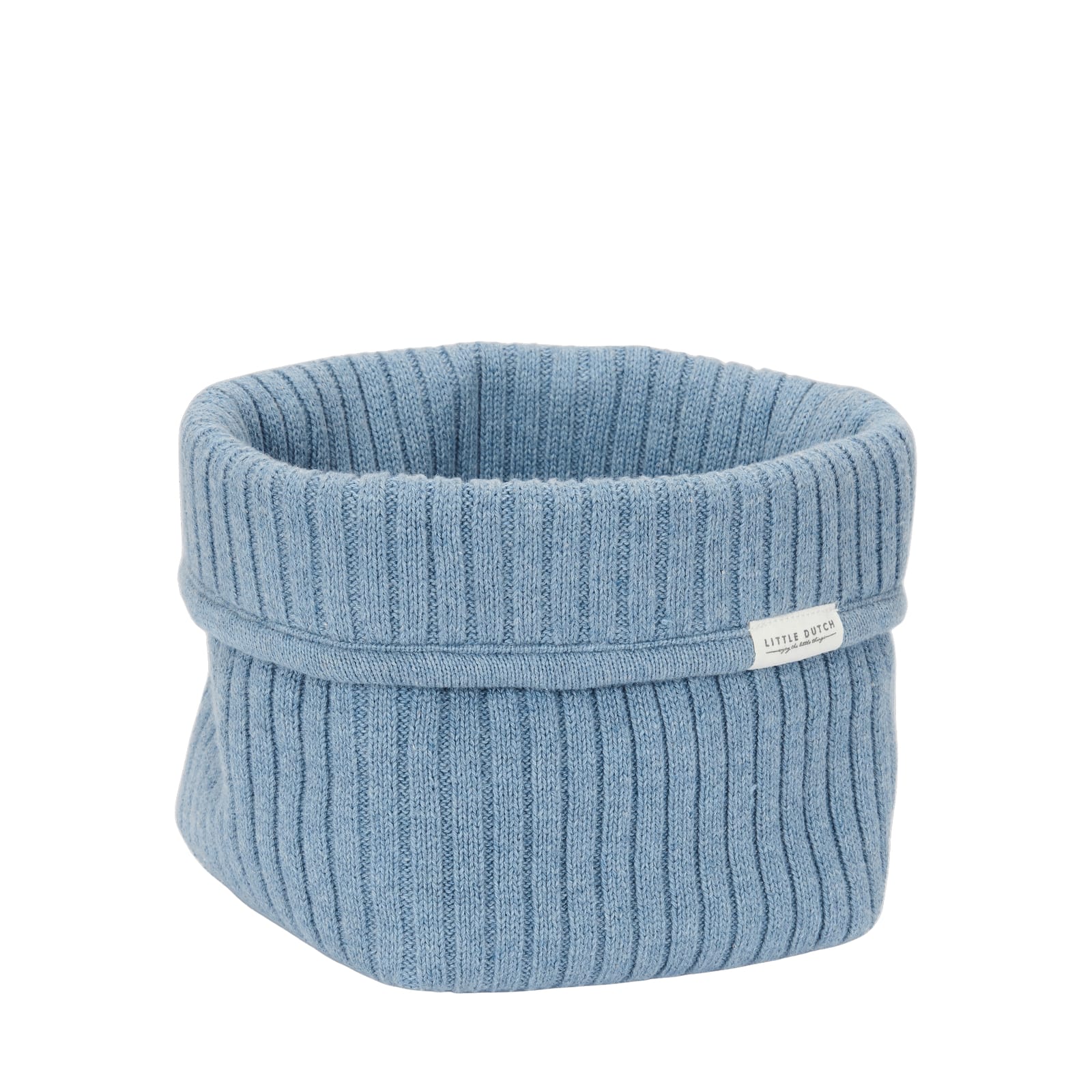 Knitted Storage Basket Small - Pure Denim Blue