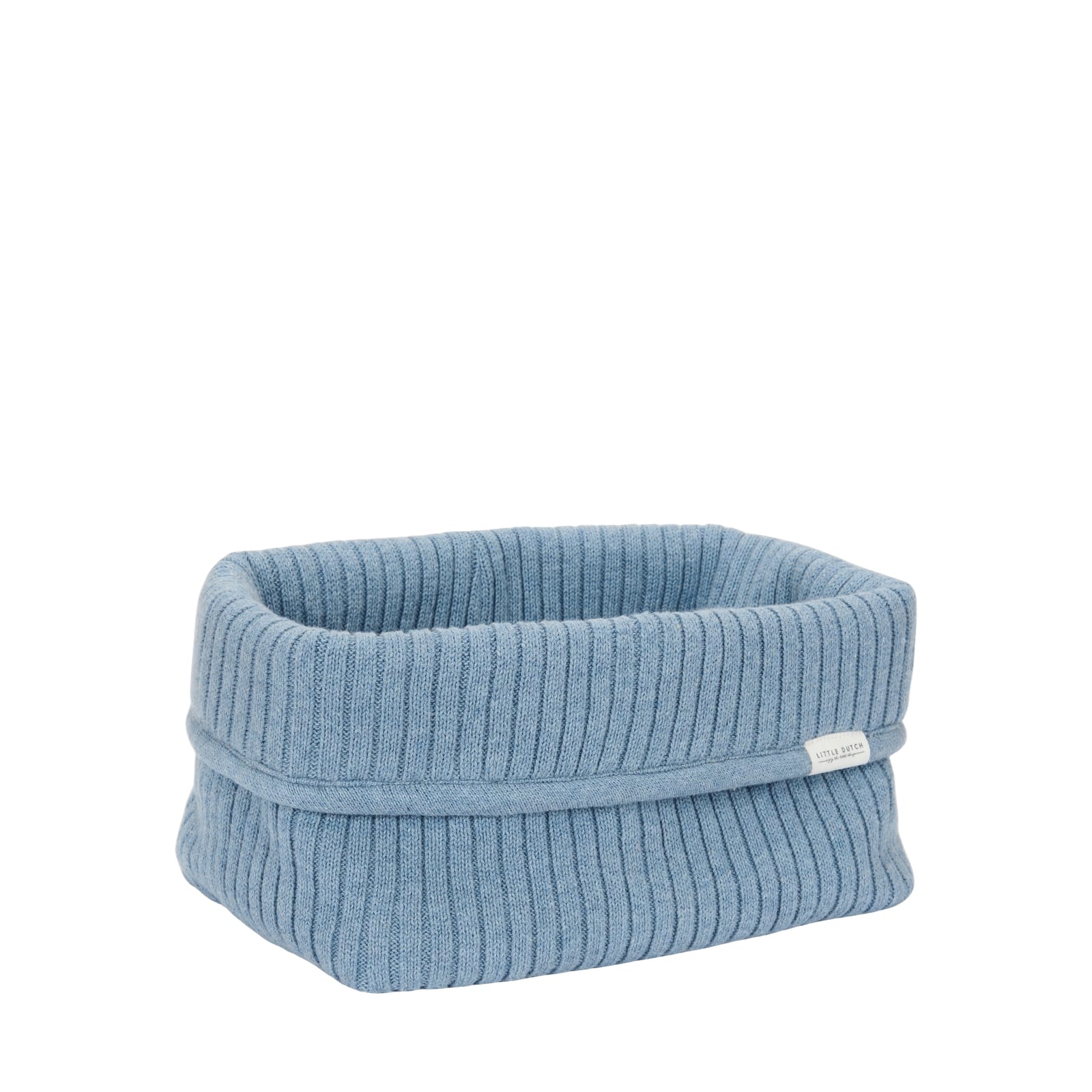 Knitted Storage Basket Large - Pure Denim Blue