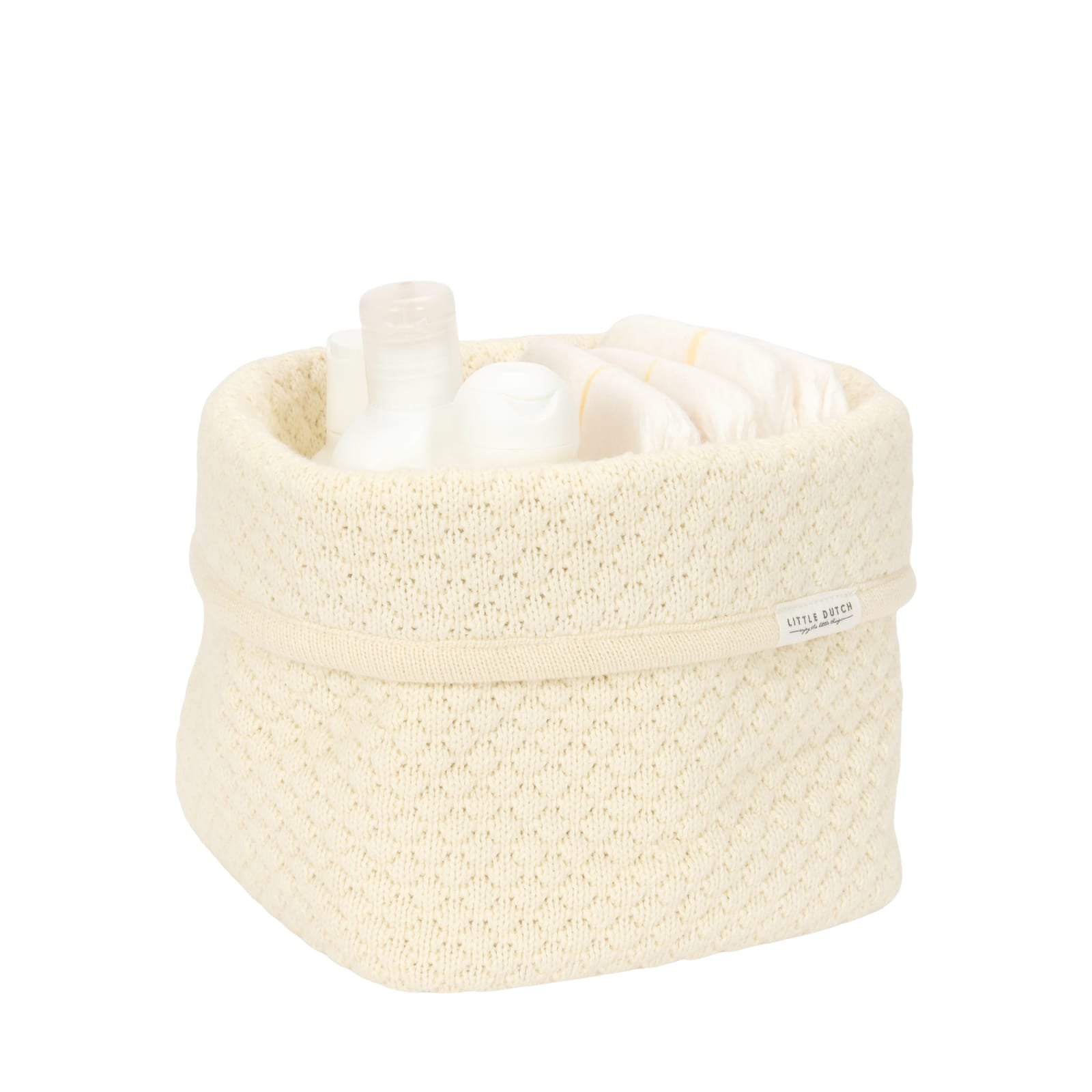 Knitted Storage Basket Small - Pure Soft White