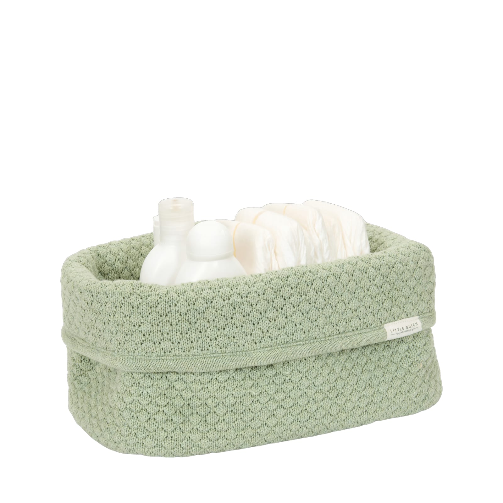 Knitted Storage Basket Large - Pure Sage