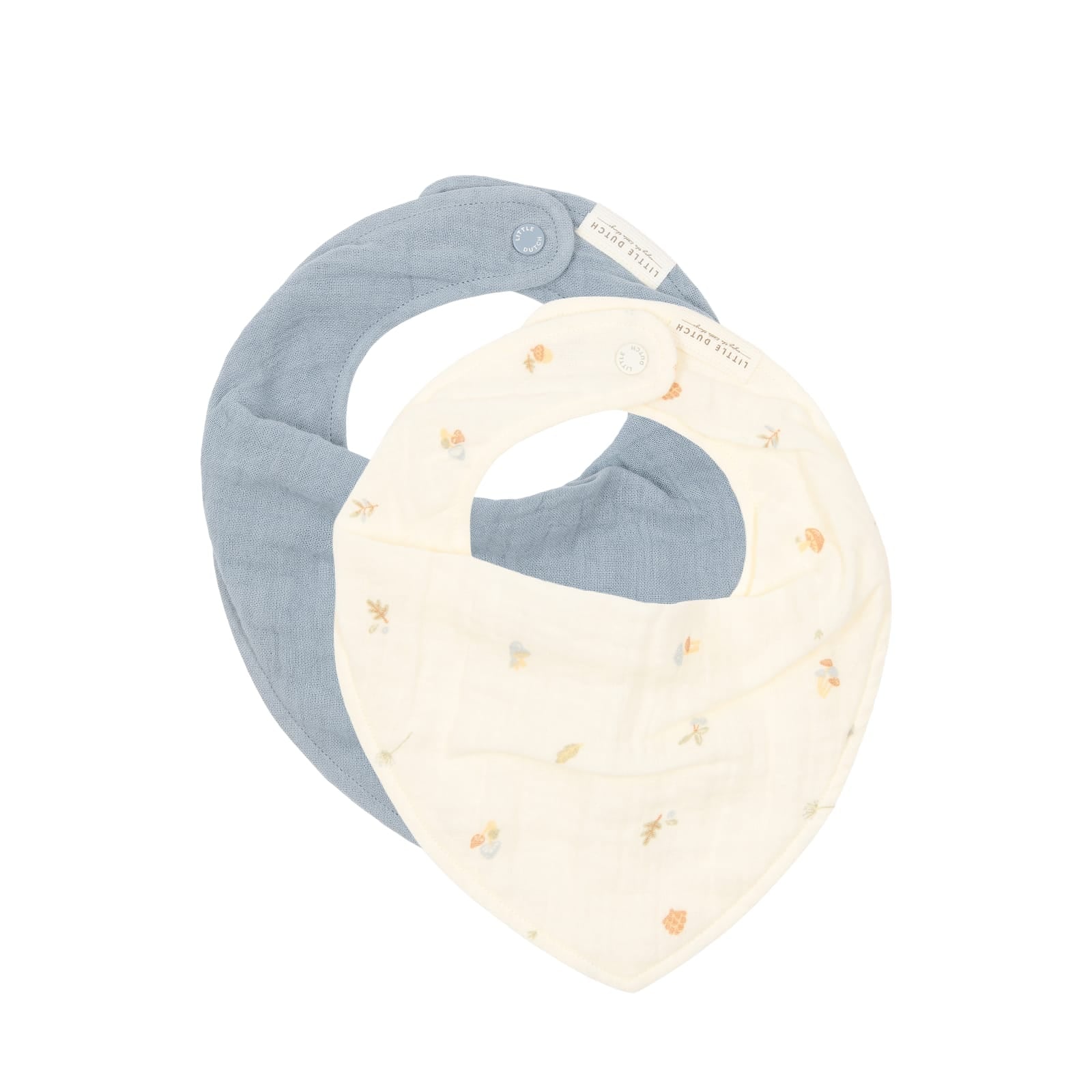 Bandana Bib 2 Pack - Forest Treasures and Denim Blue