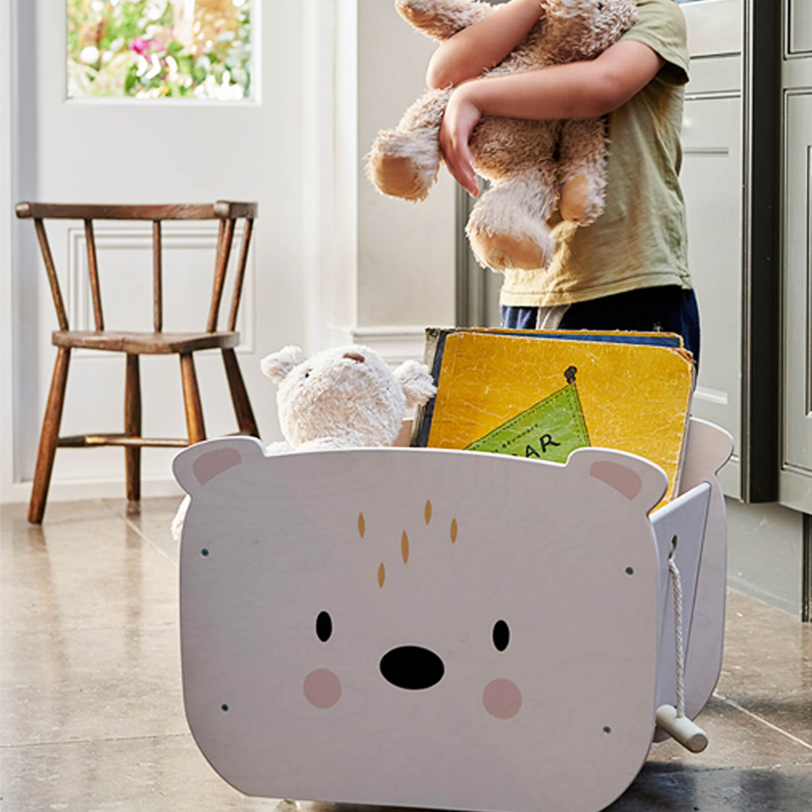 Pull Along Bear Cart