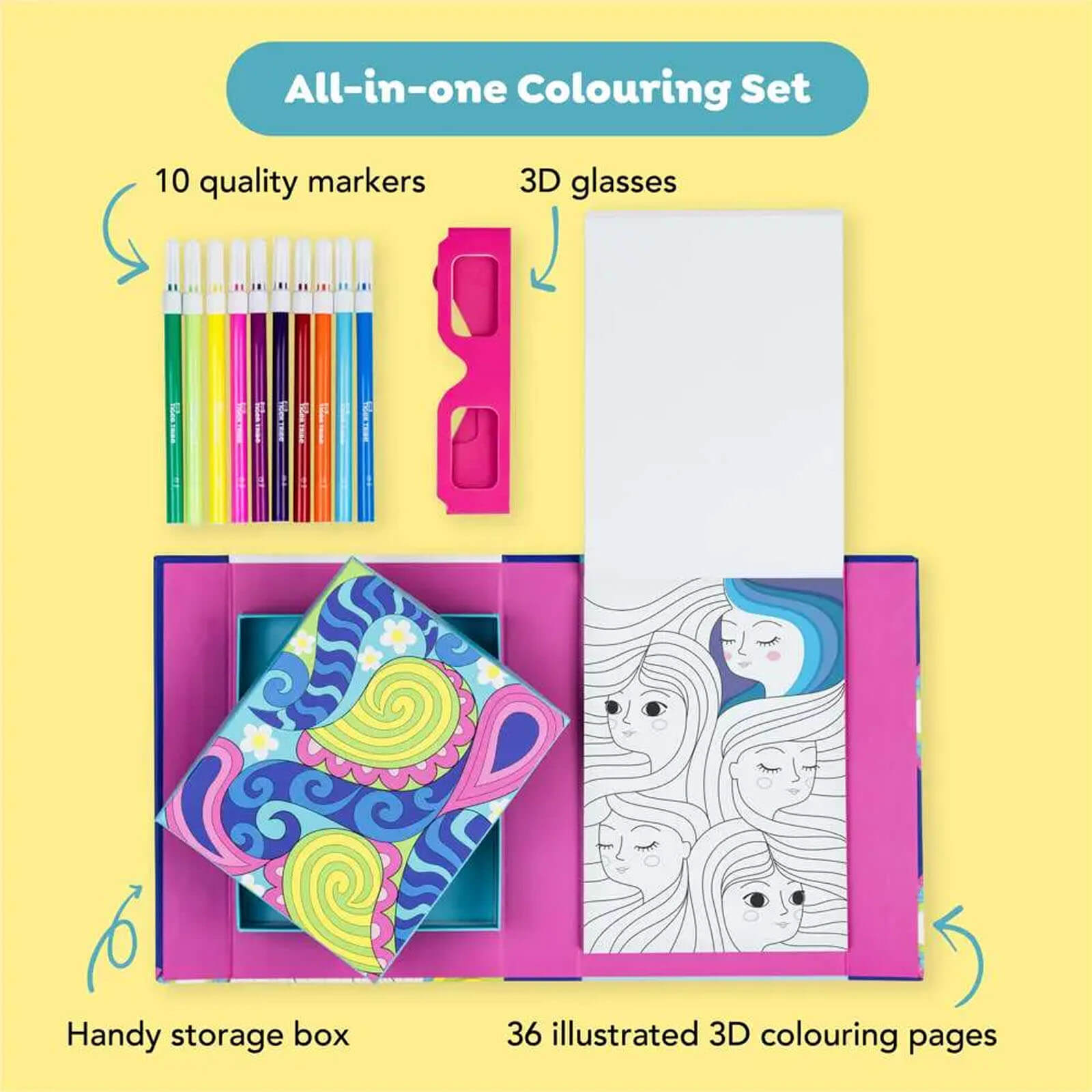 3D Colouring Set - Rainbow Dreams