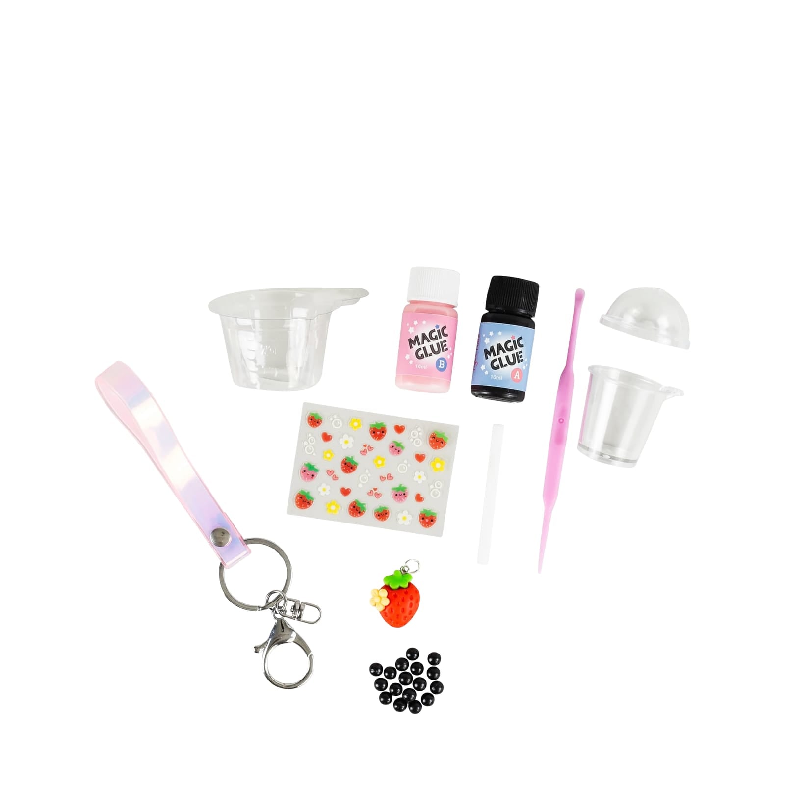 Bag Charm Craft Kit - Strawberry Bubble Tea