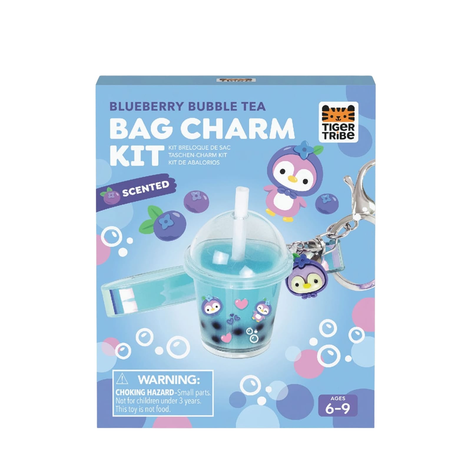Bag Charm Craft Kit - Blueberry Bubble Tea