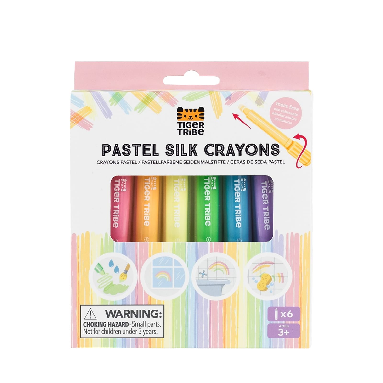 6 Pastel Silk Crayons