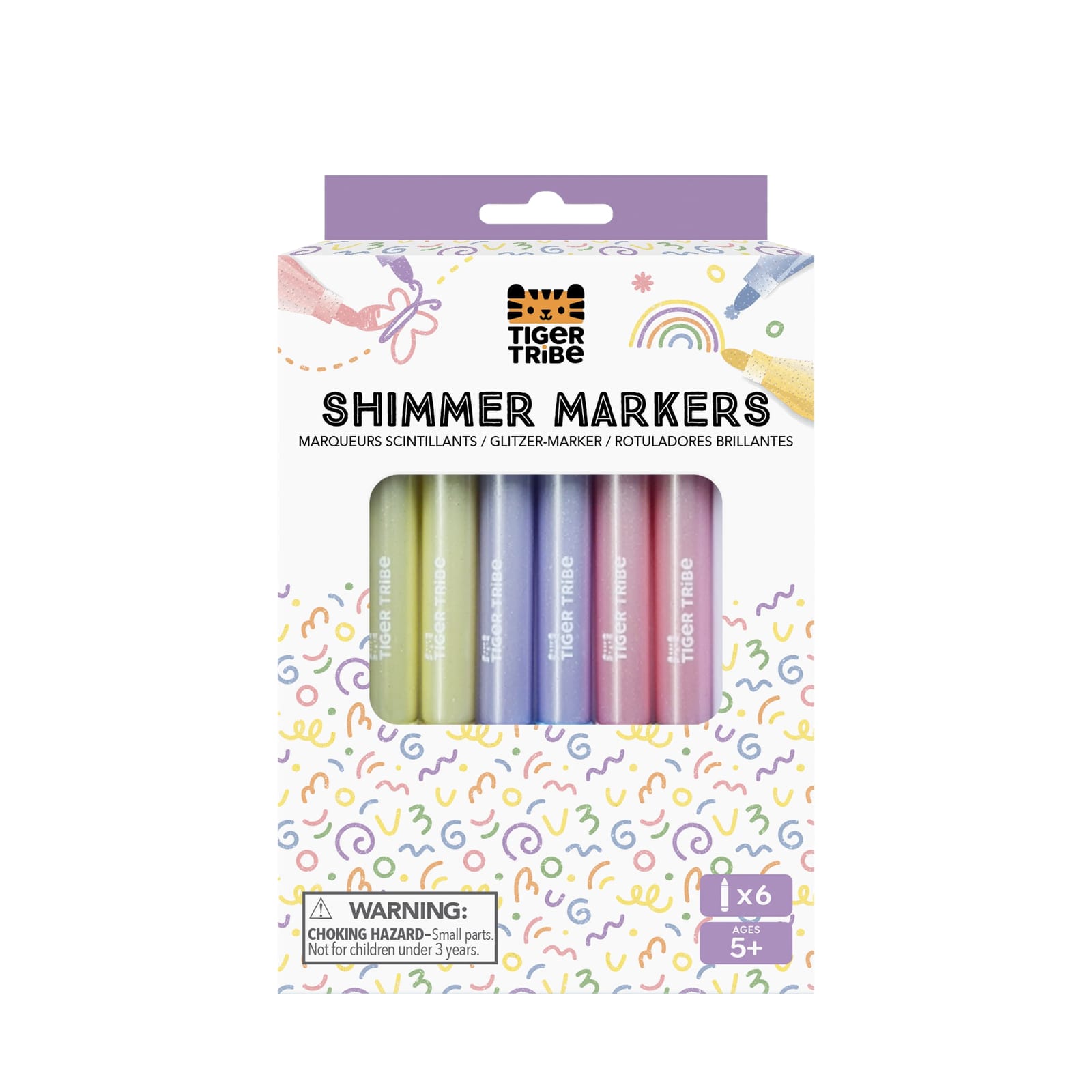 6 Shimmer Glitter Markers