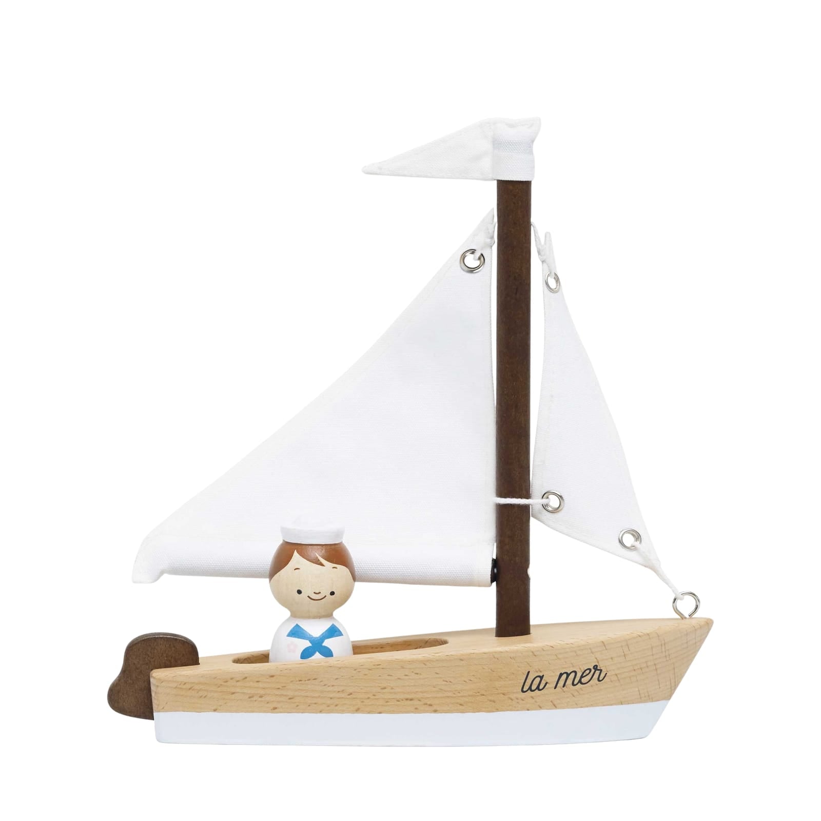 Wooden Sailing Boat and Captain