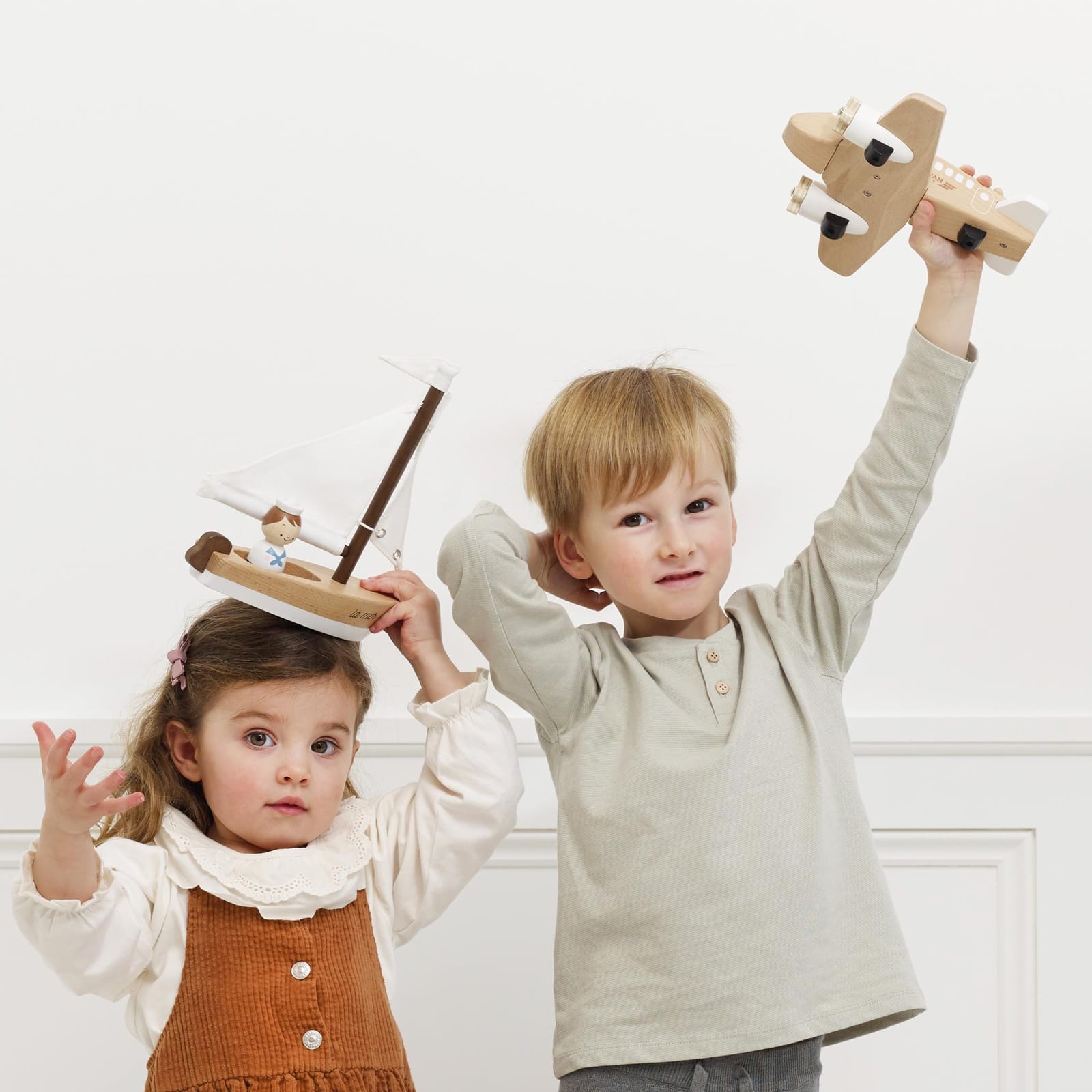 Wooden Sailing Boat and Captain