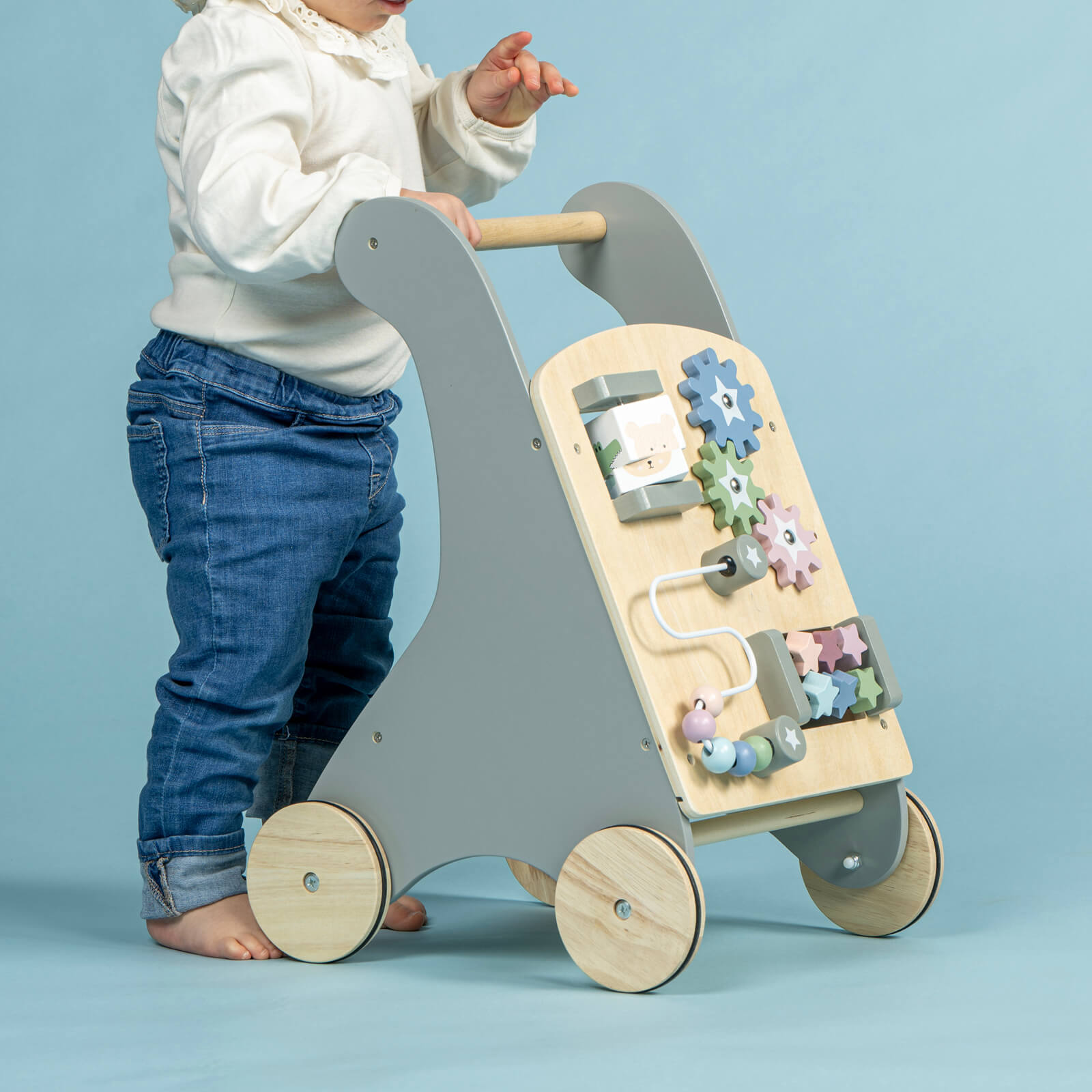 Grey Activity Baby Walker - Teddy