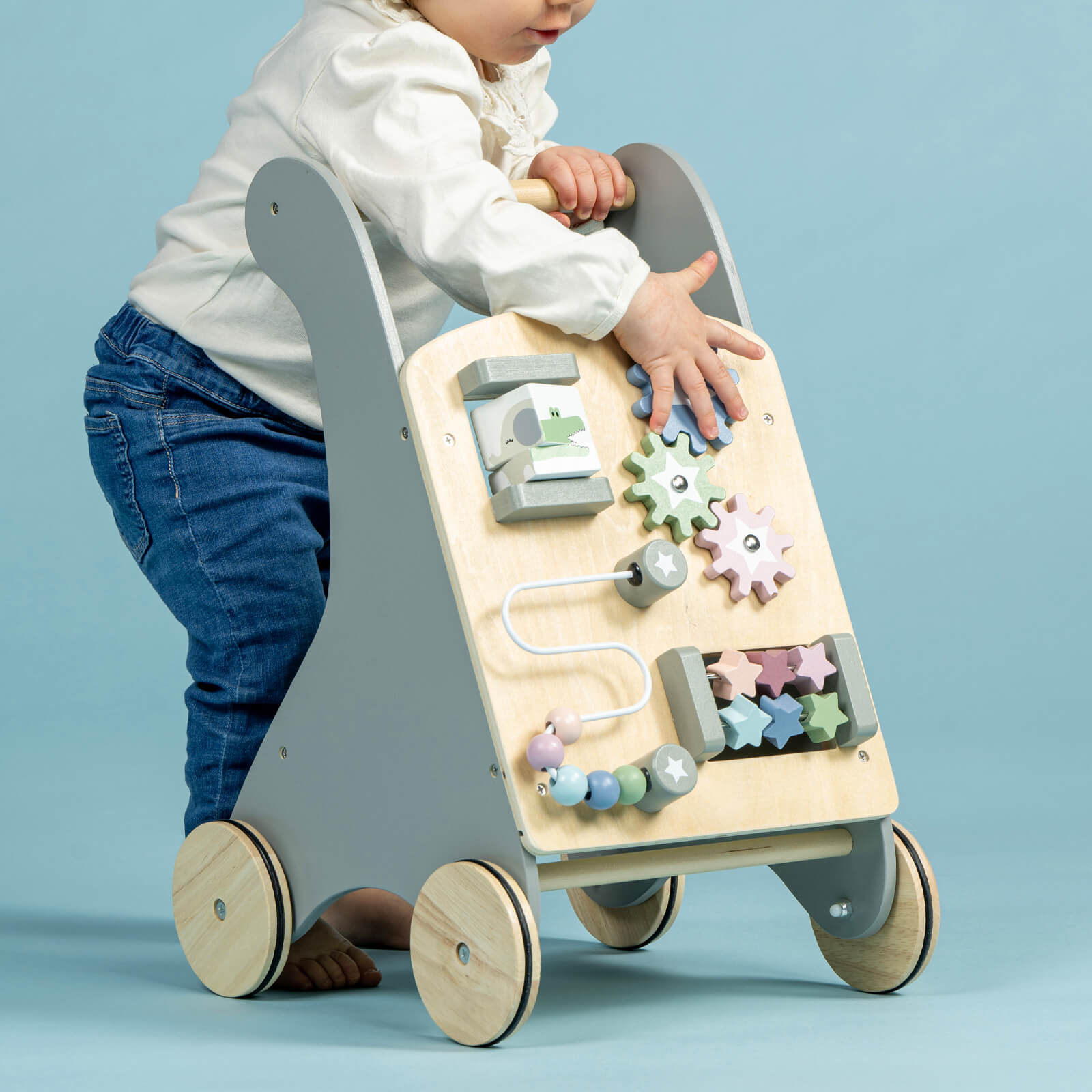 Grey Activity Baby Walker - Teddy