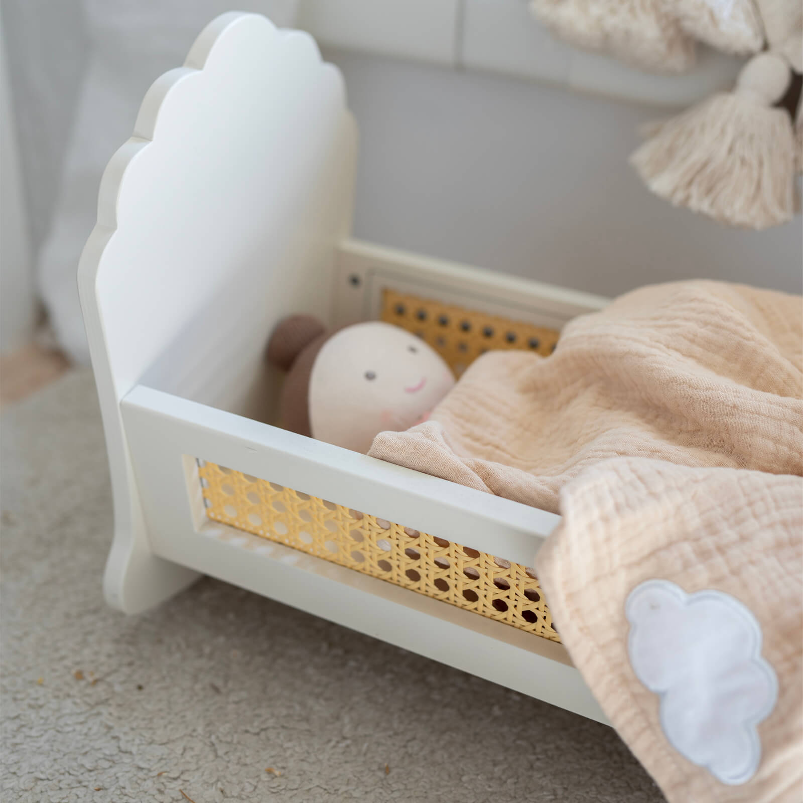 Wooden Vintage Doll Cradle