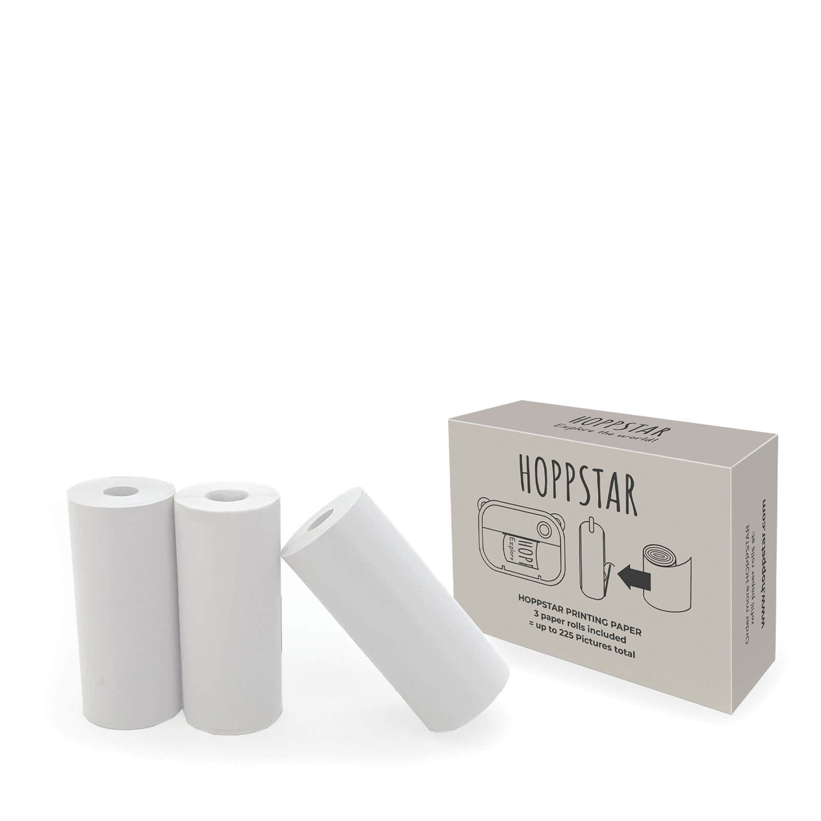 3 Paper Rolls Refills - White