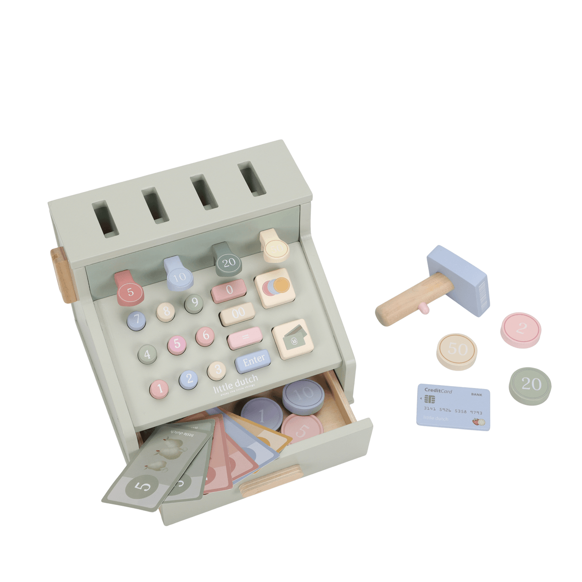 Wooden Cash Register and Accessories