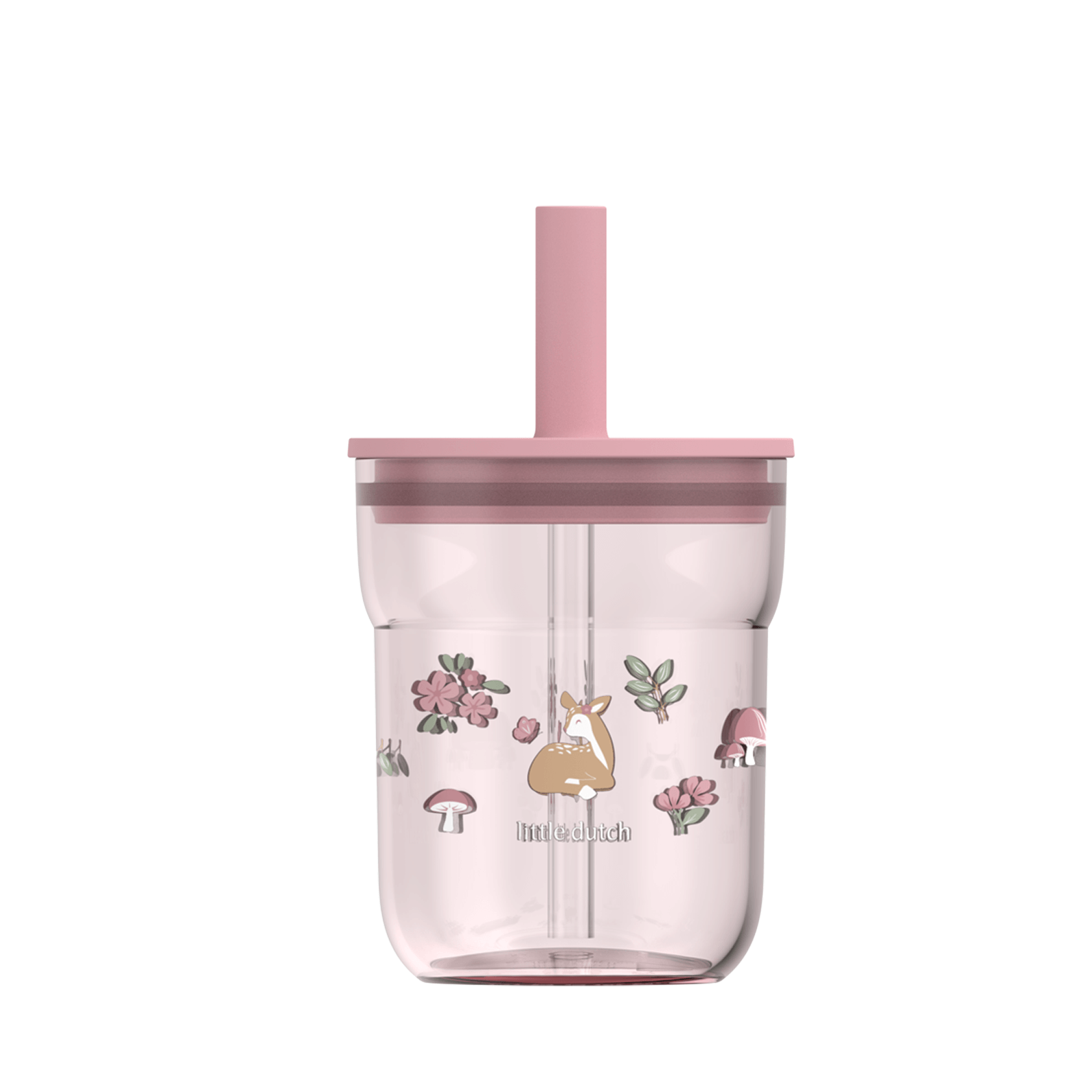 Children's Glass 250 ml with Straw - Fairy Garden