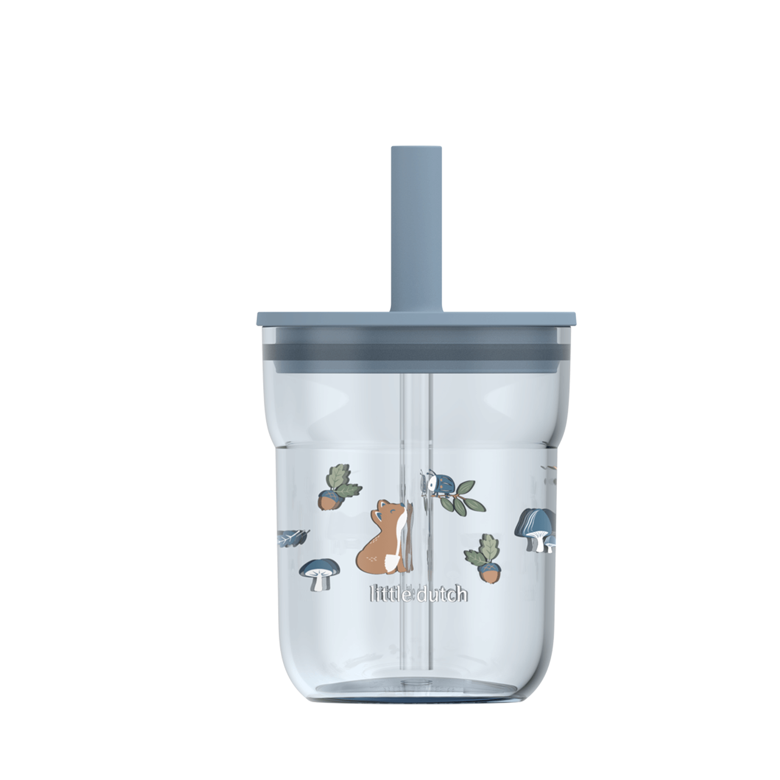 Children's Glass 250 ml with Straw - Forest Friends