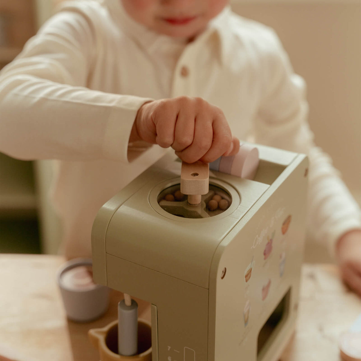 Wooden Coffee Machine - 13 Pieces
