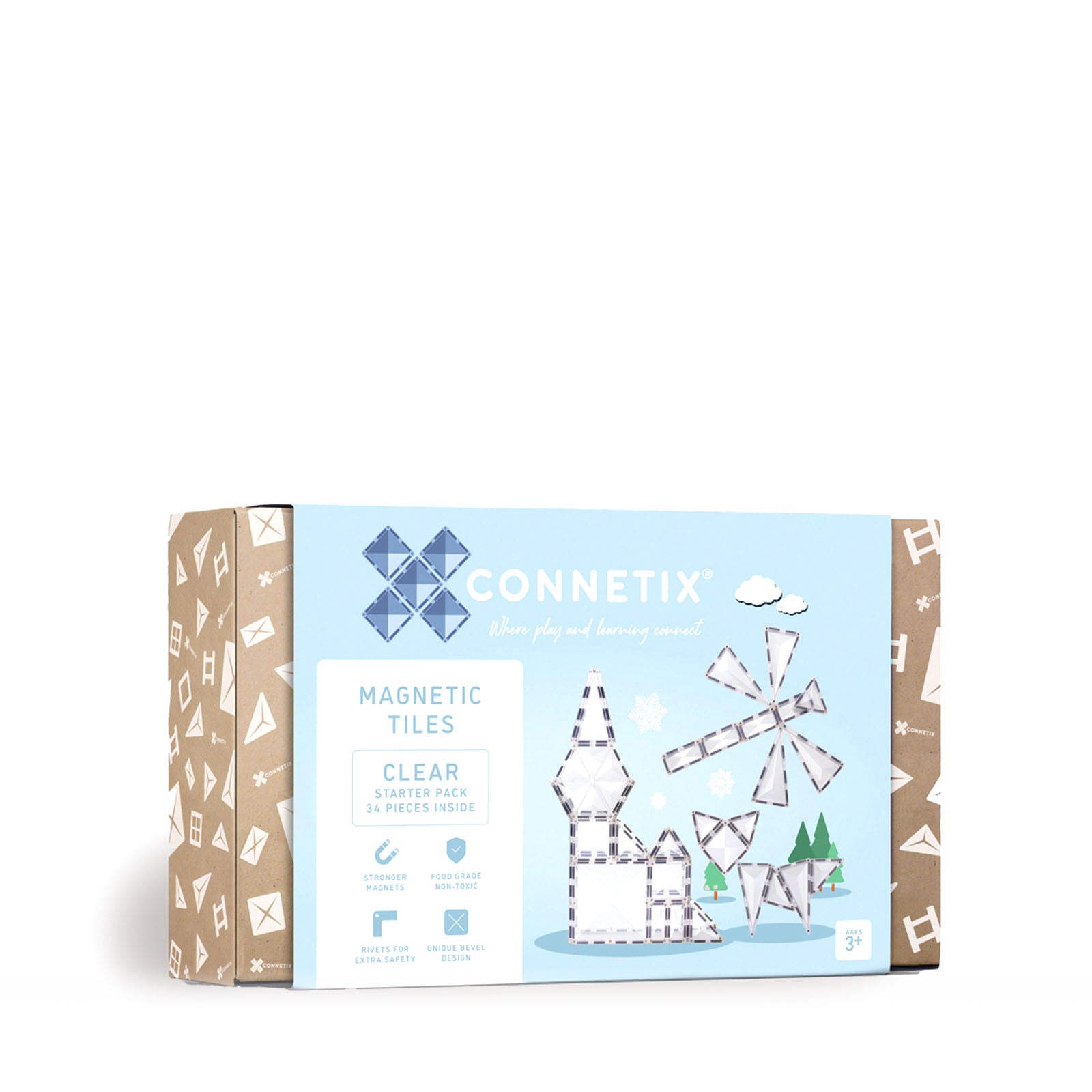 Magnetic Tiles Clear Starter Pack - 34 Pieces