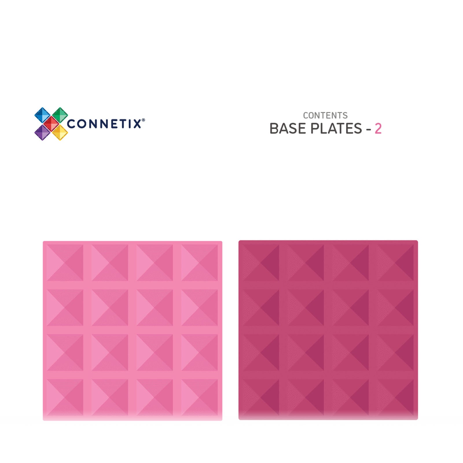 Magnetic Tiles Pastel Pink & Berry Base Plate 2 Pieces