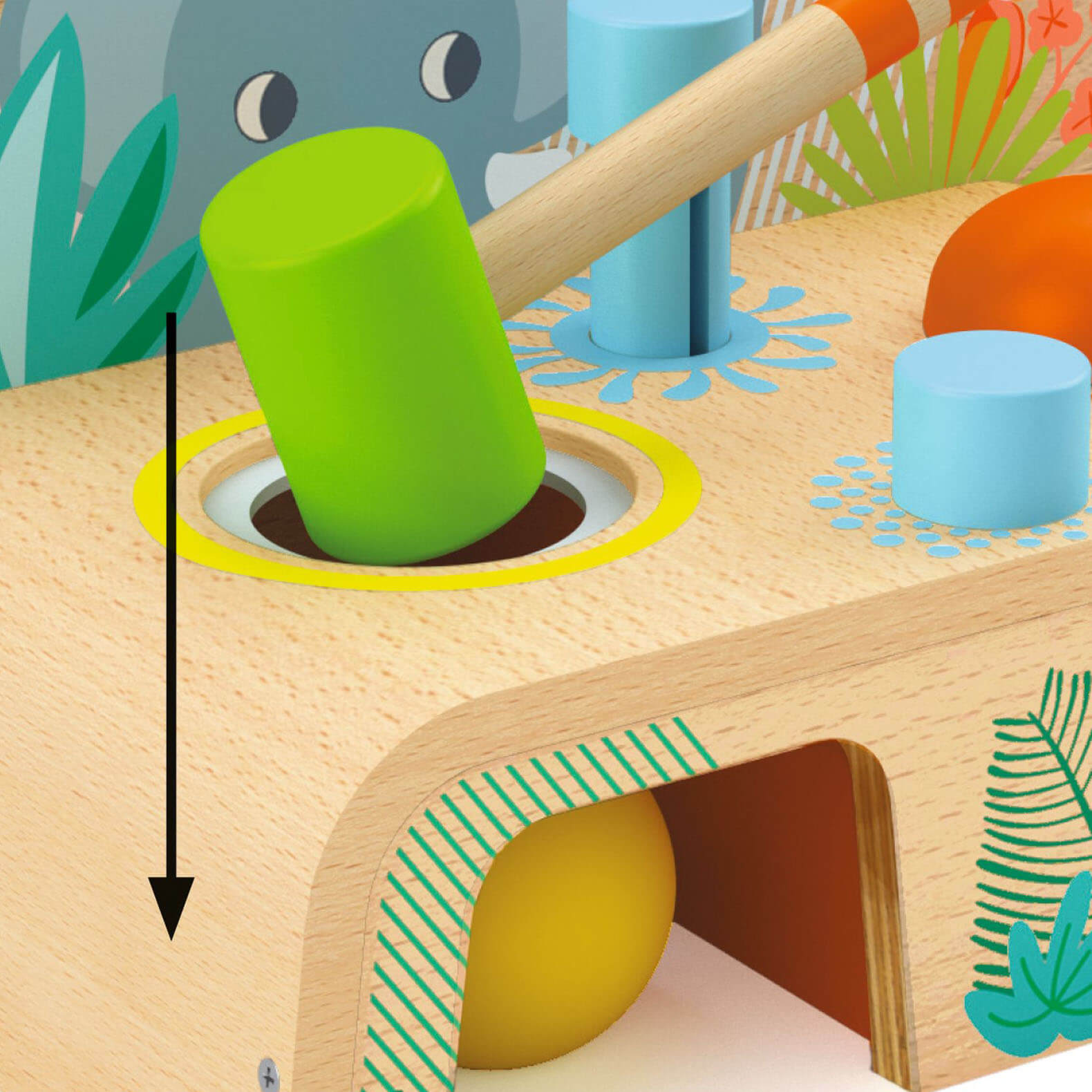 Wooden Jungle Hammer Bench