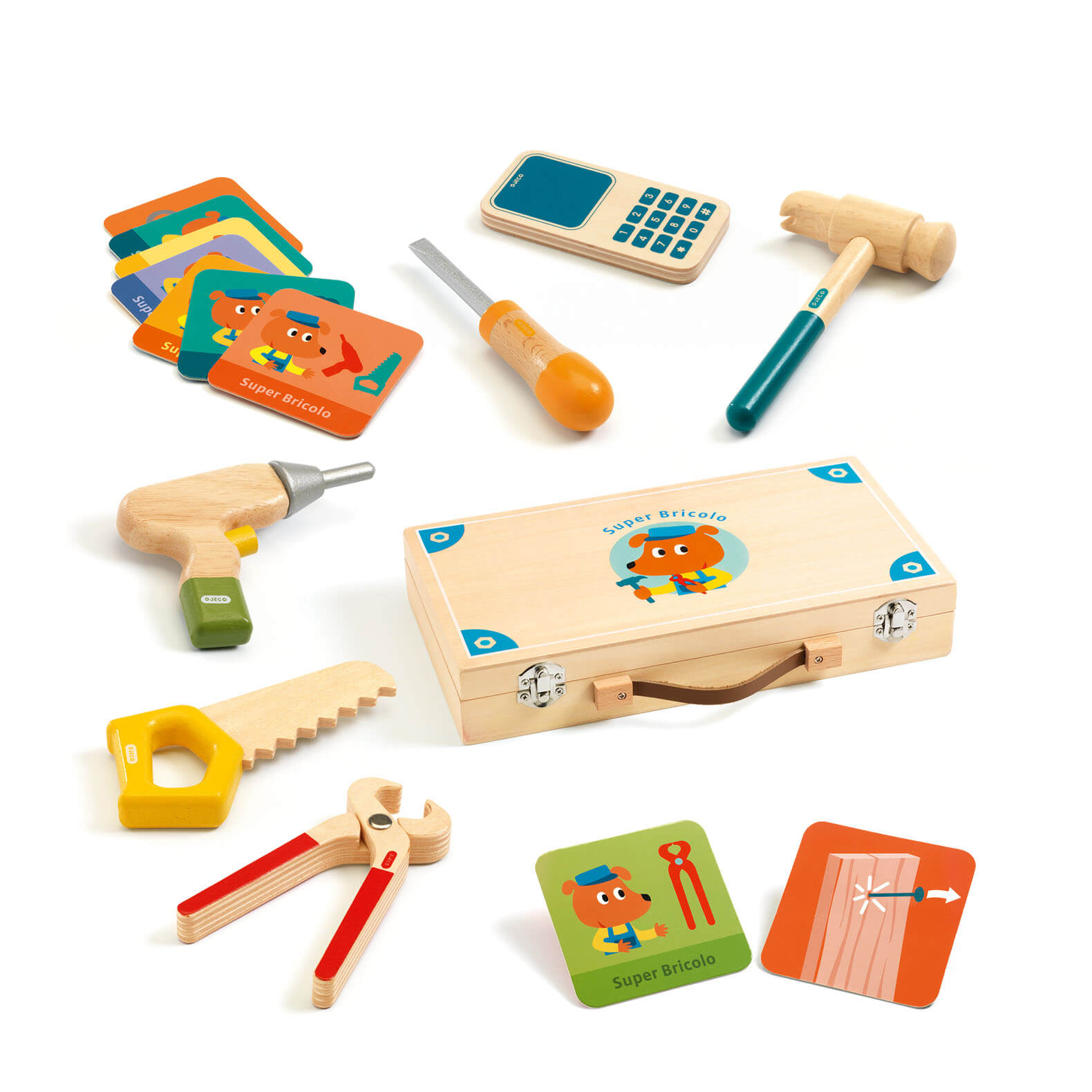Wooden Tool Box Set - Super Bricolo