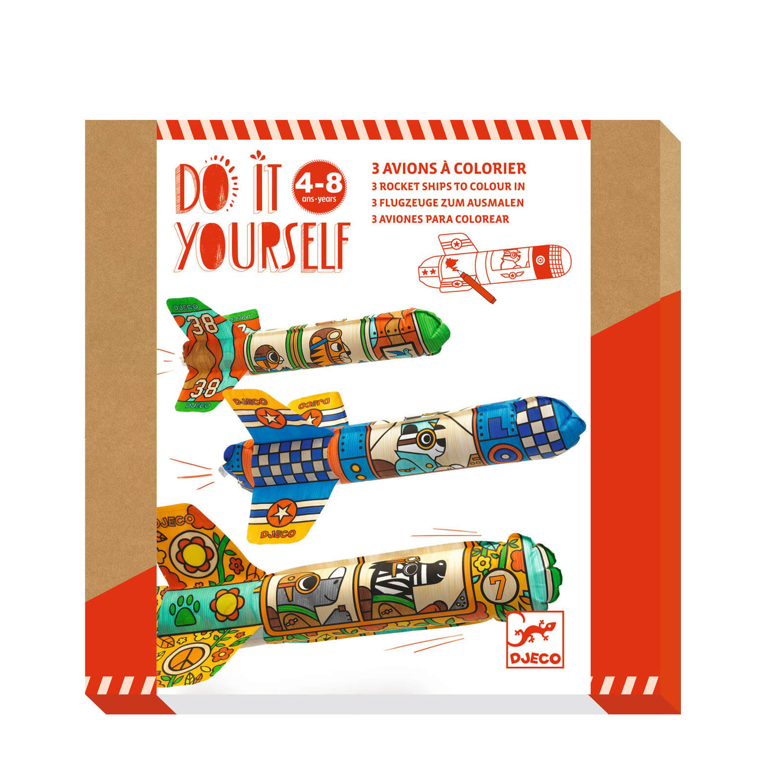 Colour In Craft Set - 3 Blow Up Rockets