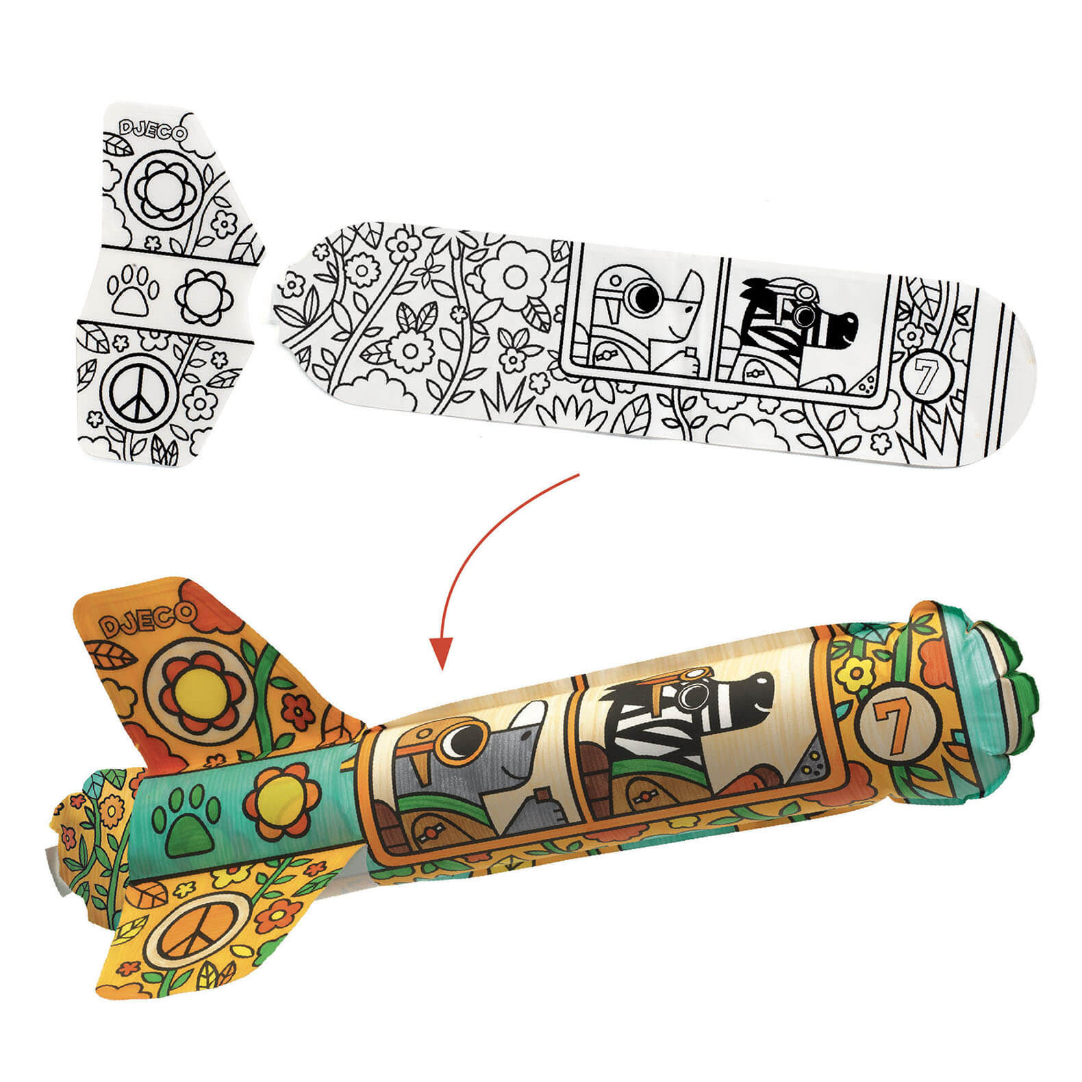 Colour In Craft Set - 3 Blow Up Rockets