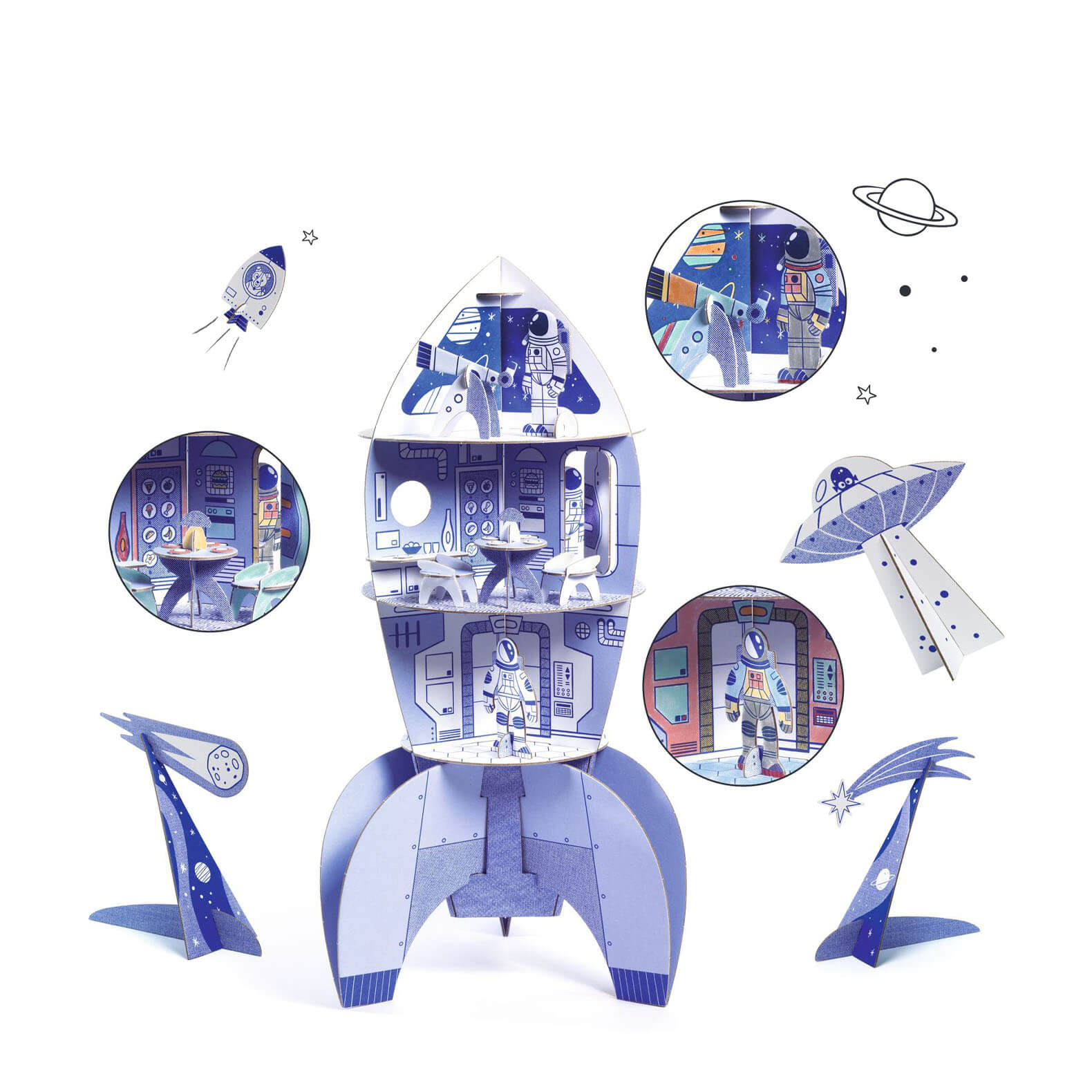 Colour Assemble Play Craft Set - Space Rocket