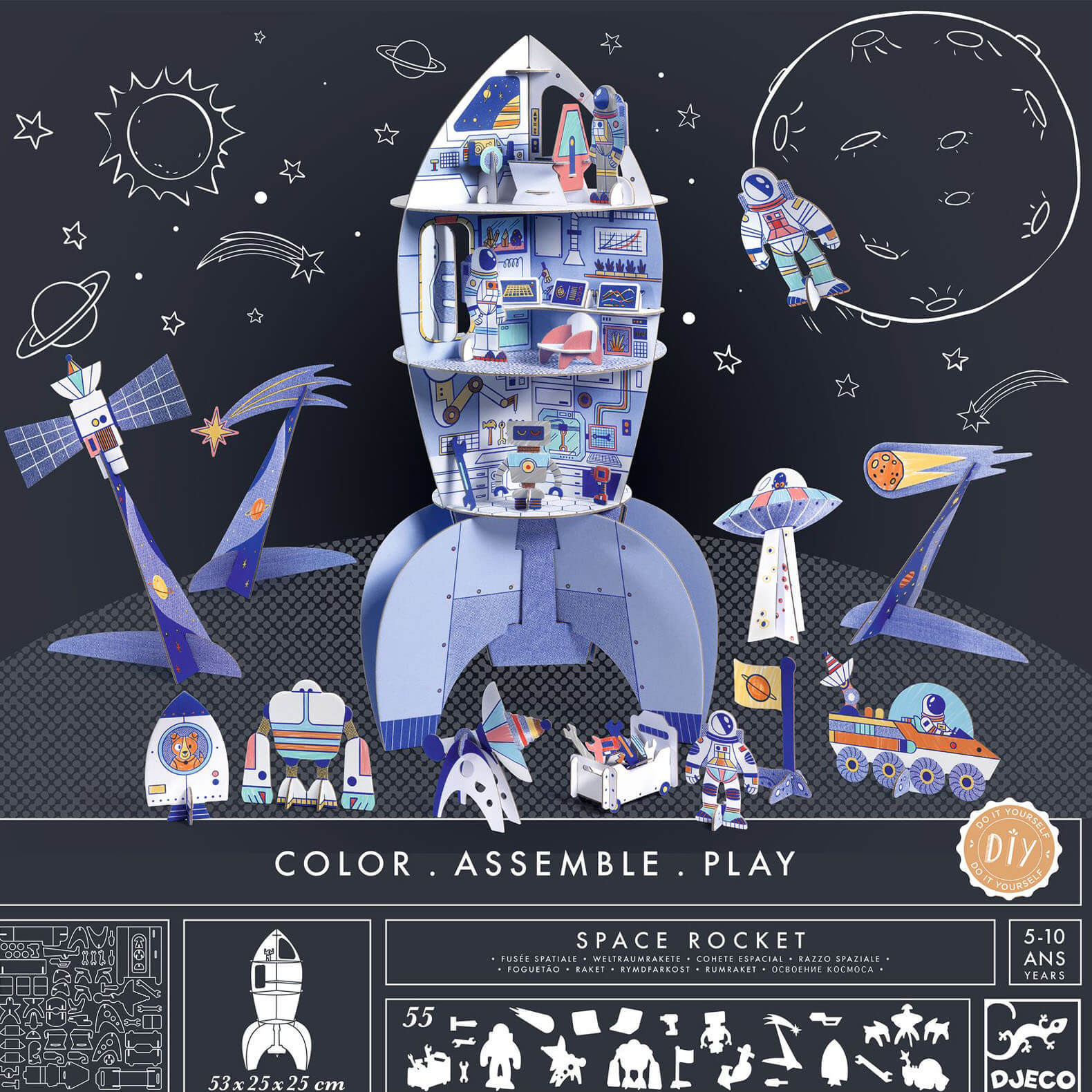 Colour Assemble Play Craft Set - Space Rocket