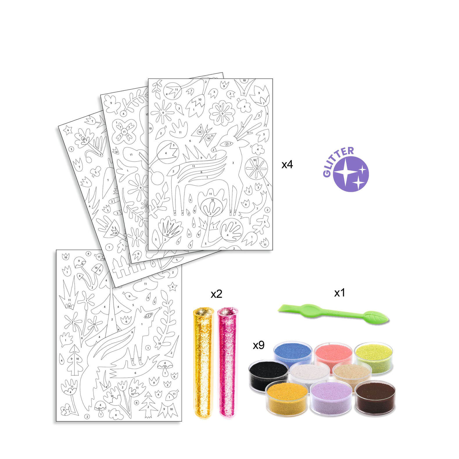 Colour In Glitter Craft Set - Woodland Wonderland