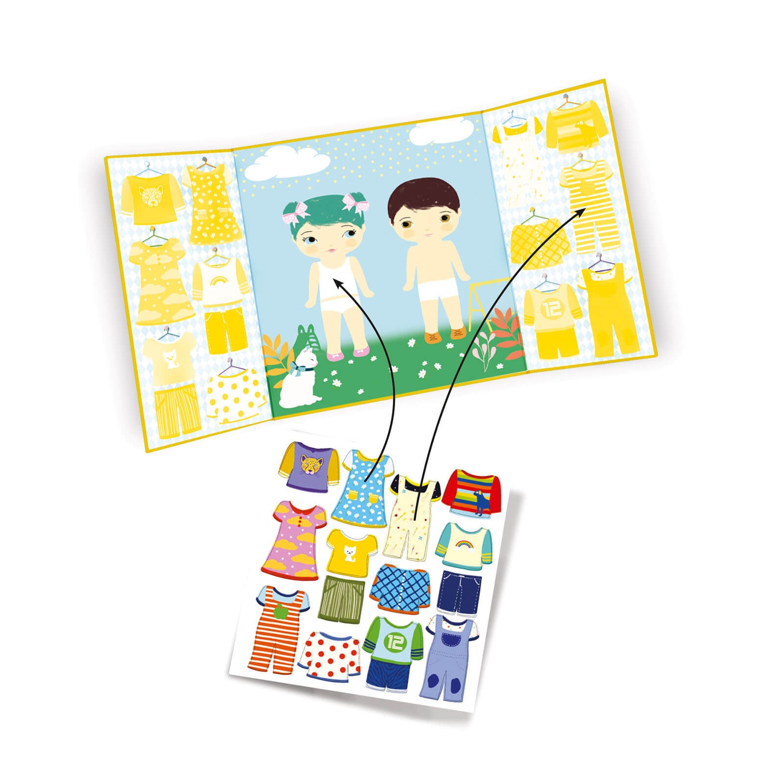 Easy To Peel Sticker Play Board - Clothes